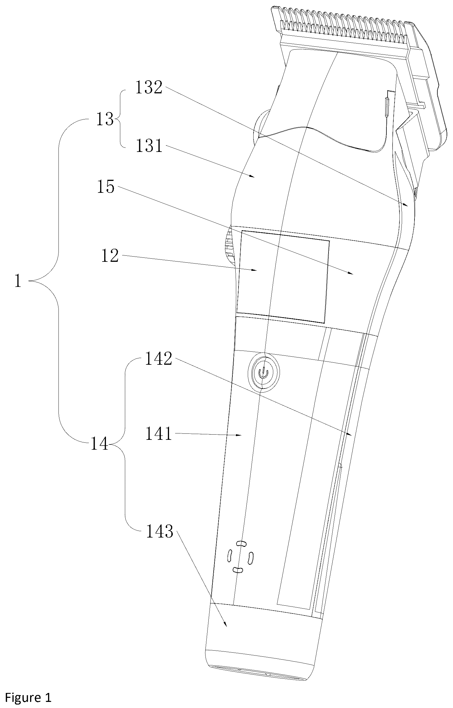 Patent US12377560 — Electric hair clipper — Figure 1