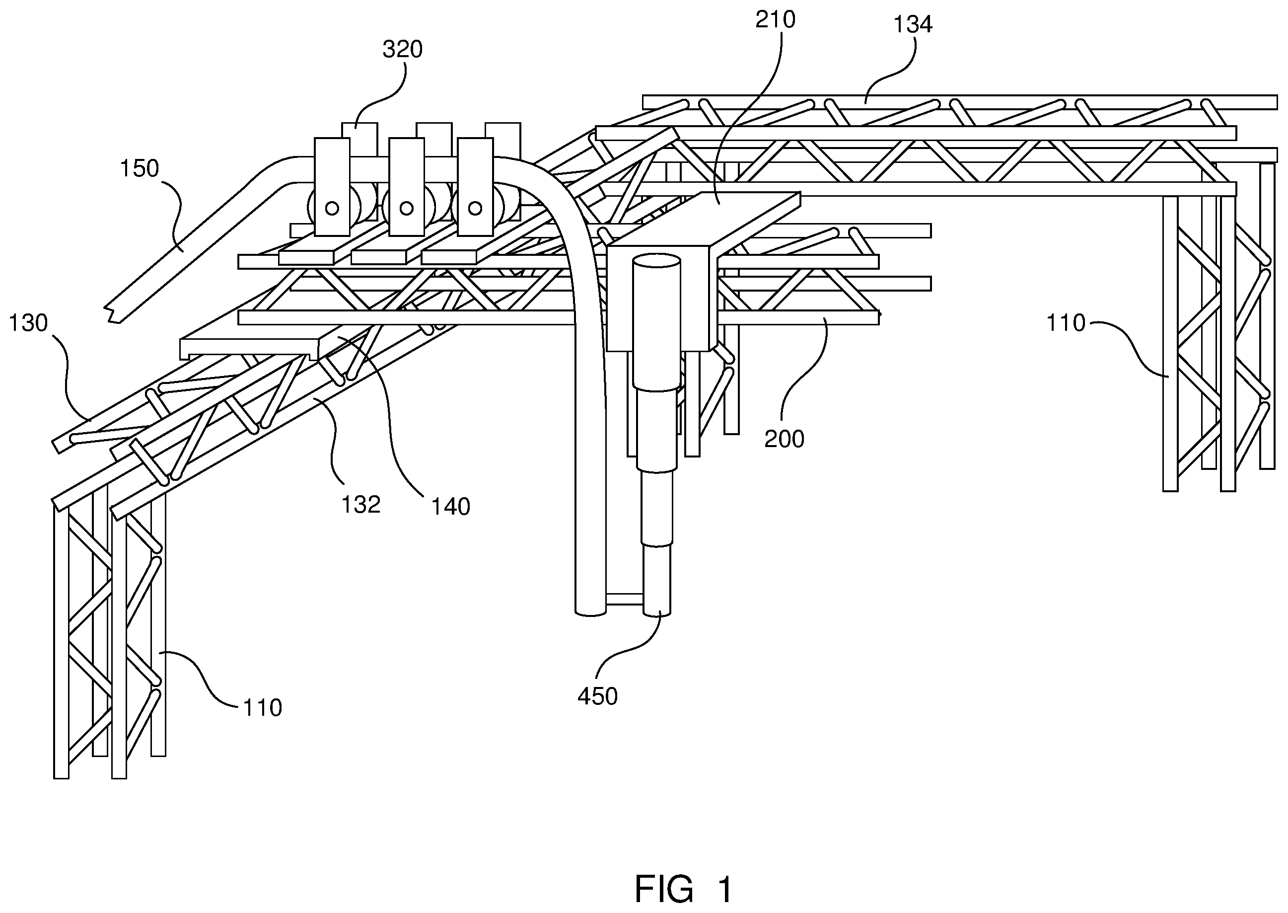 Patent US12377575 — Lightweight apparatus for large scale additive manufacturing with cementitious materials — Figure 1