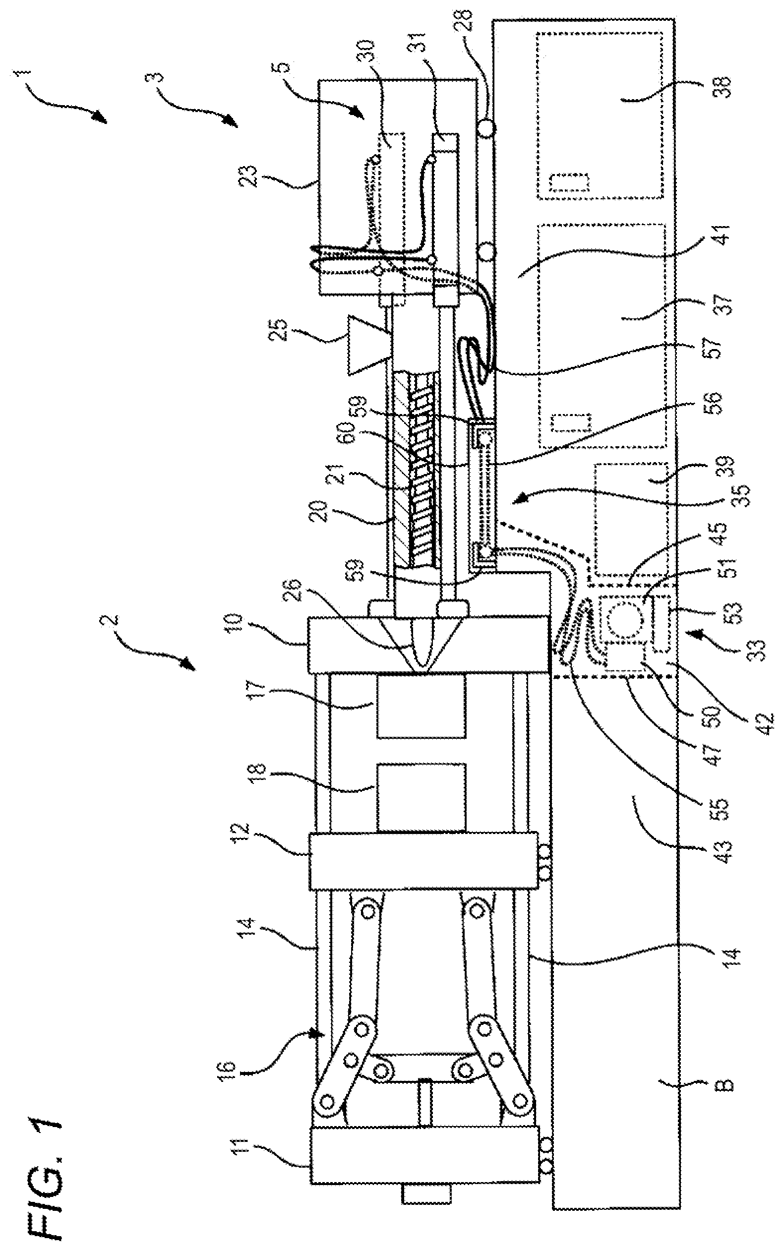 Patent US12377586 — Injection molding machine — Figure 1
