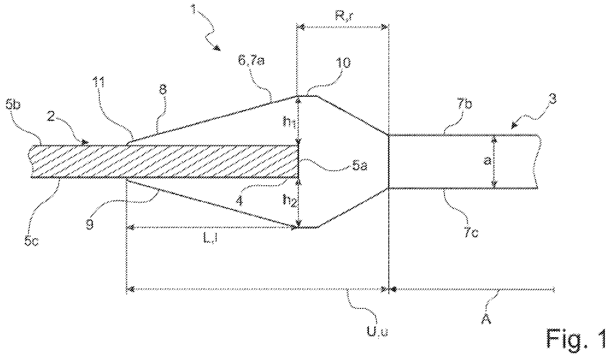 Patent US12377619 — Edge design of a flat stiffening structure for a component — Figure 1