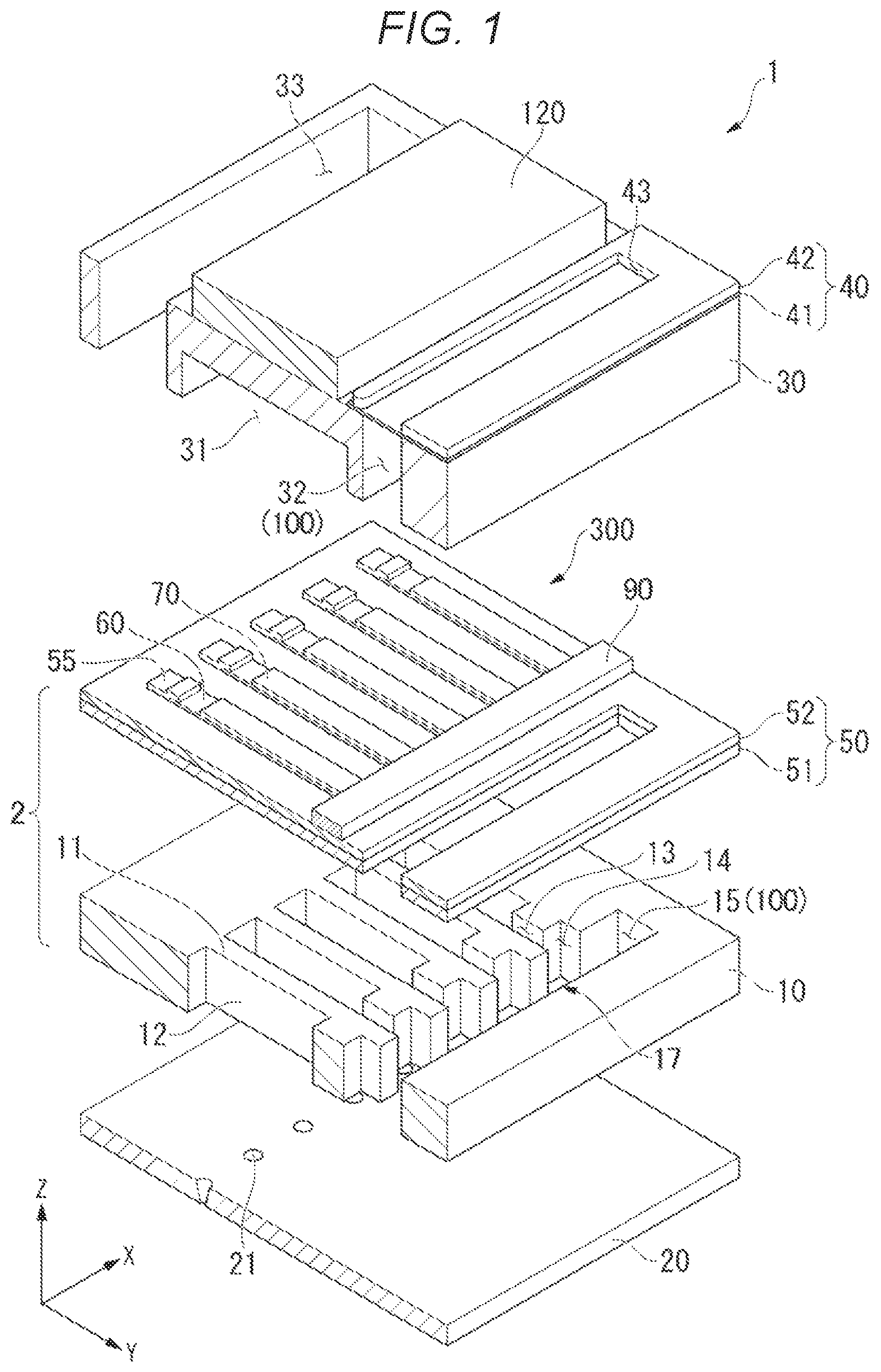 Patent US12377654 — Piezoelectric actuator and manufacturing method thereof, liquid droplet discharge head, and ultrasonic device — Figure 1