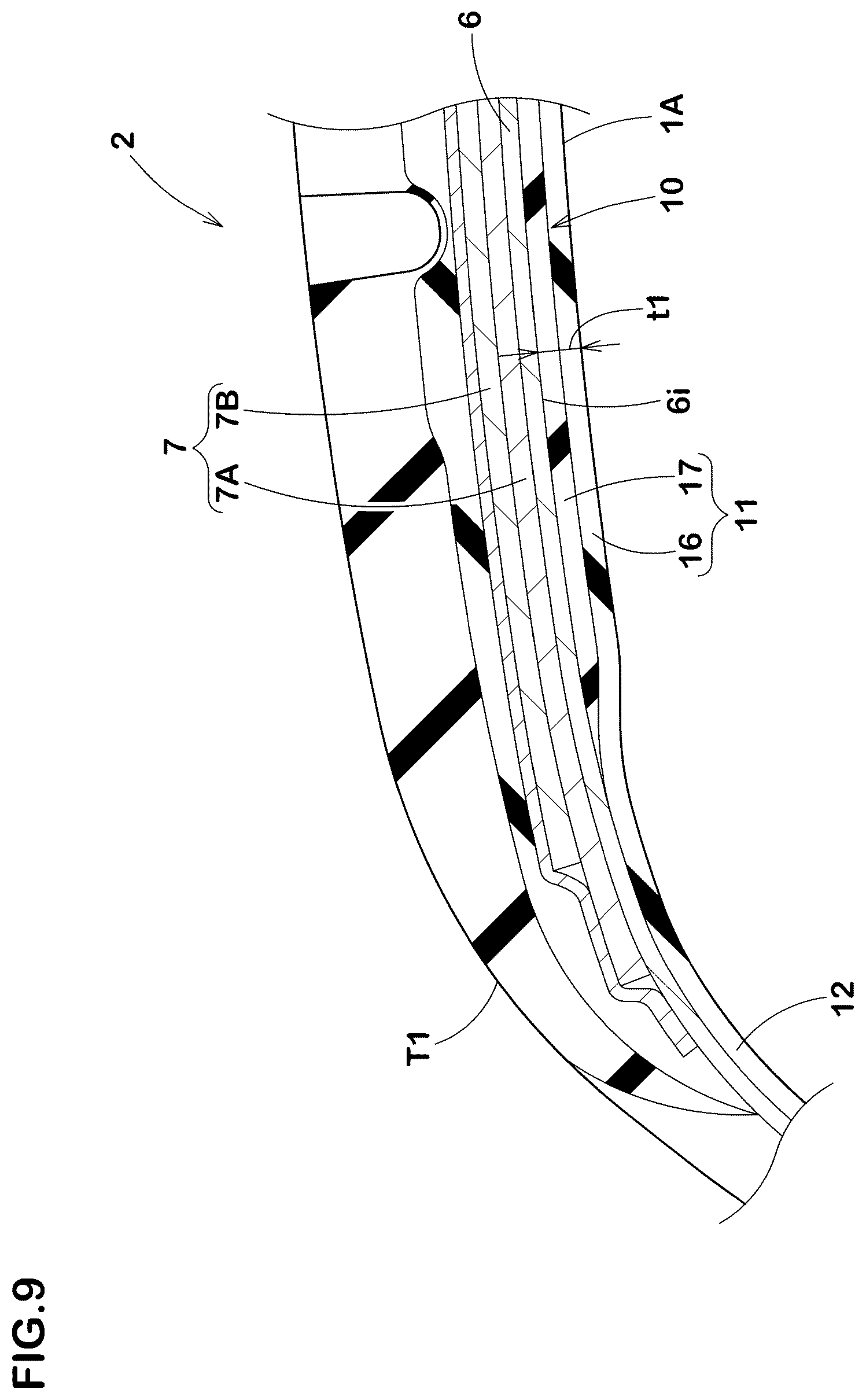Patent US12377683 Figure 9 – Pneumatic tire