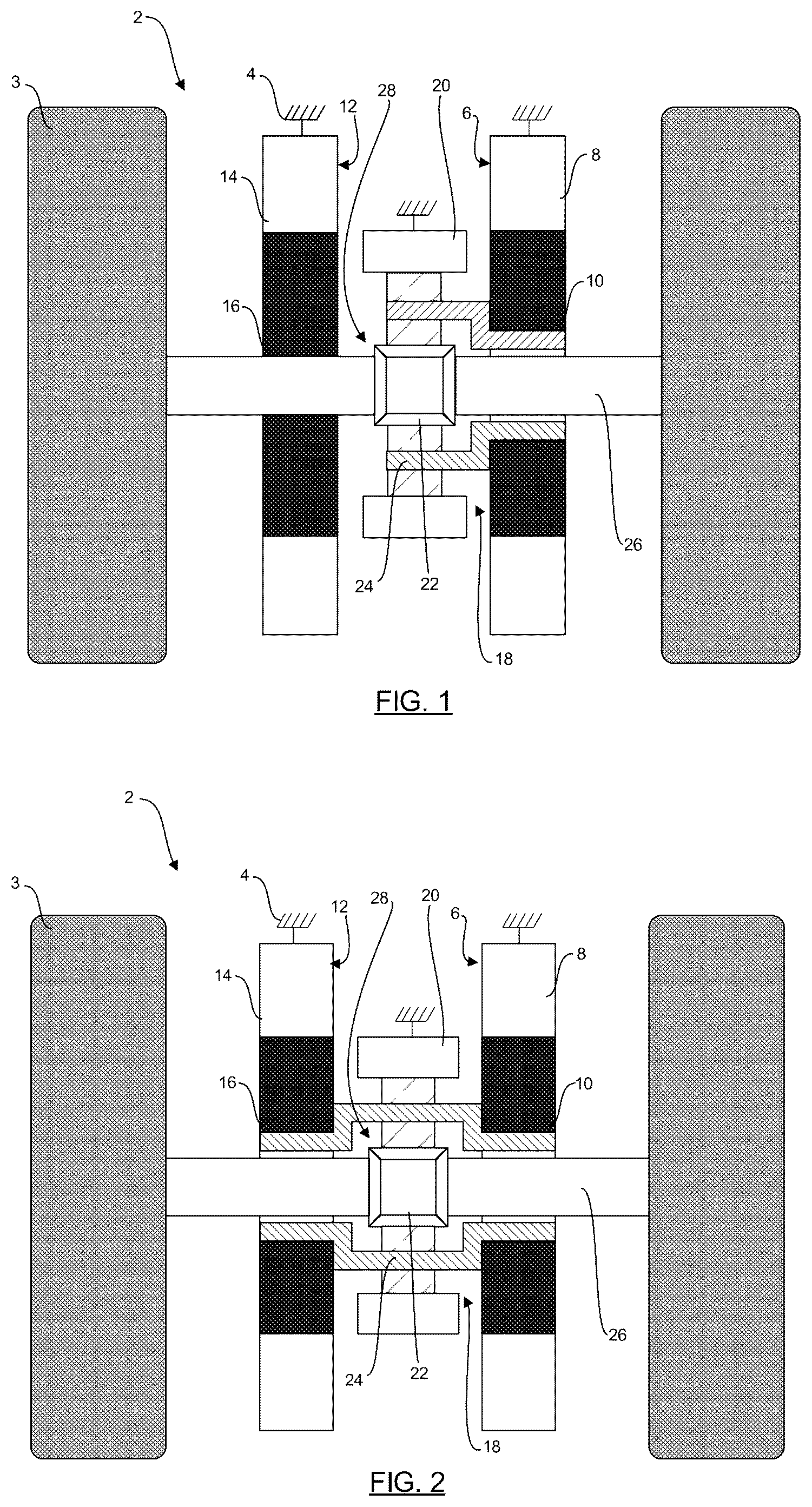 Patent US12377719 — Drive device for a drive shaft comprising two rotating machines — Figure 1