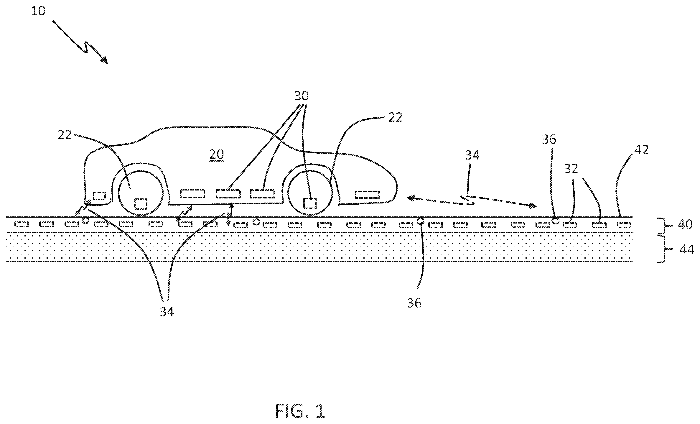 Patent US12377738 — Precision charging control of an untethered vehicle with a modular vehicle charging surface — Figure 1