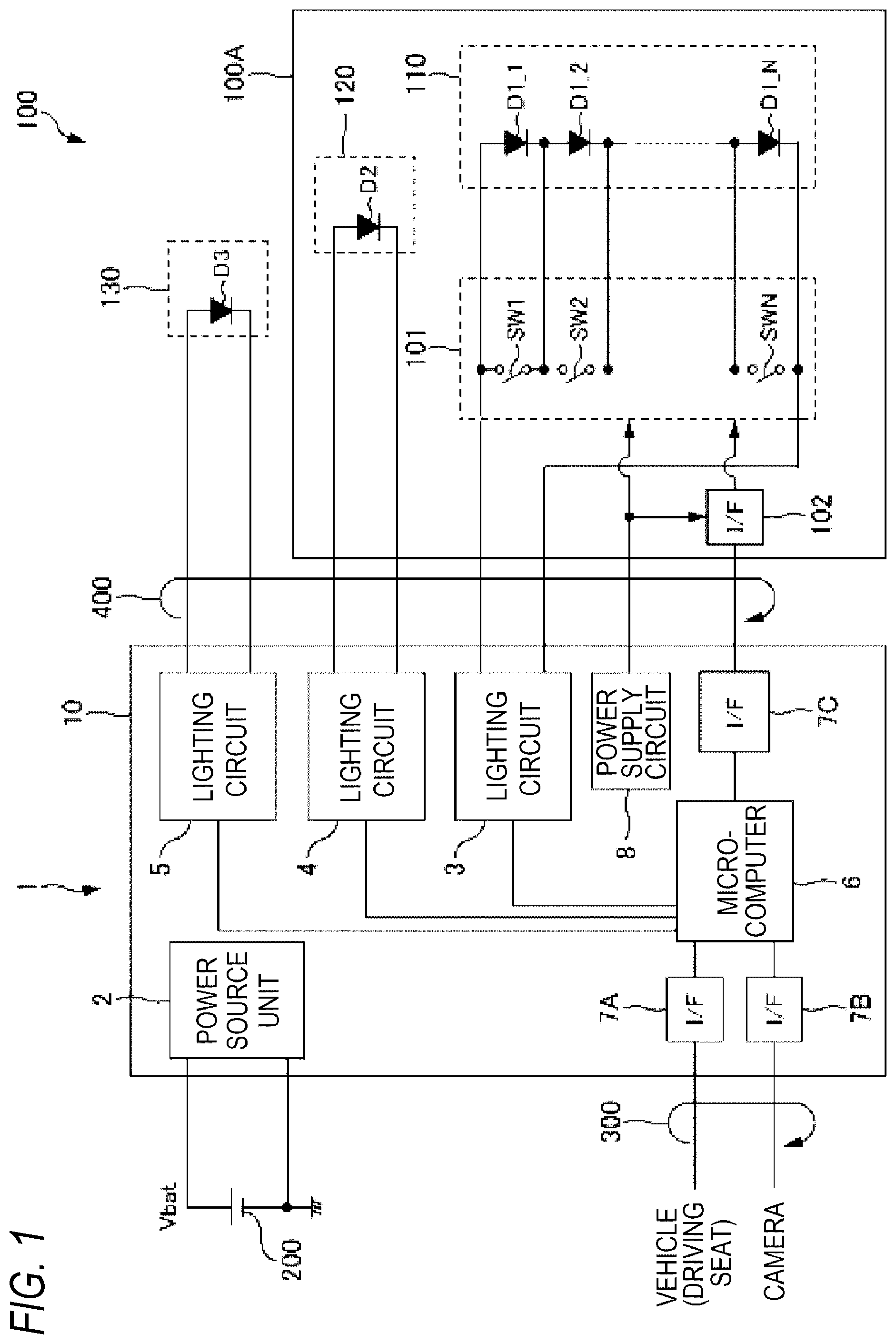 Patent US12377773 — Lighting control apparatus — Figure 1