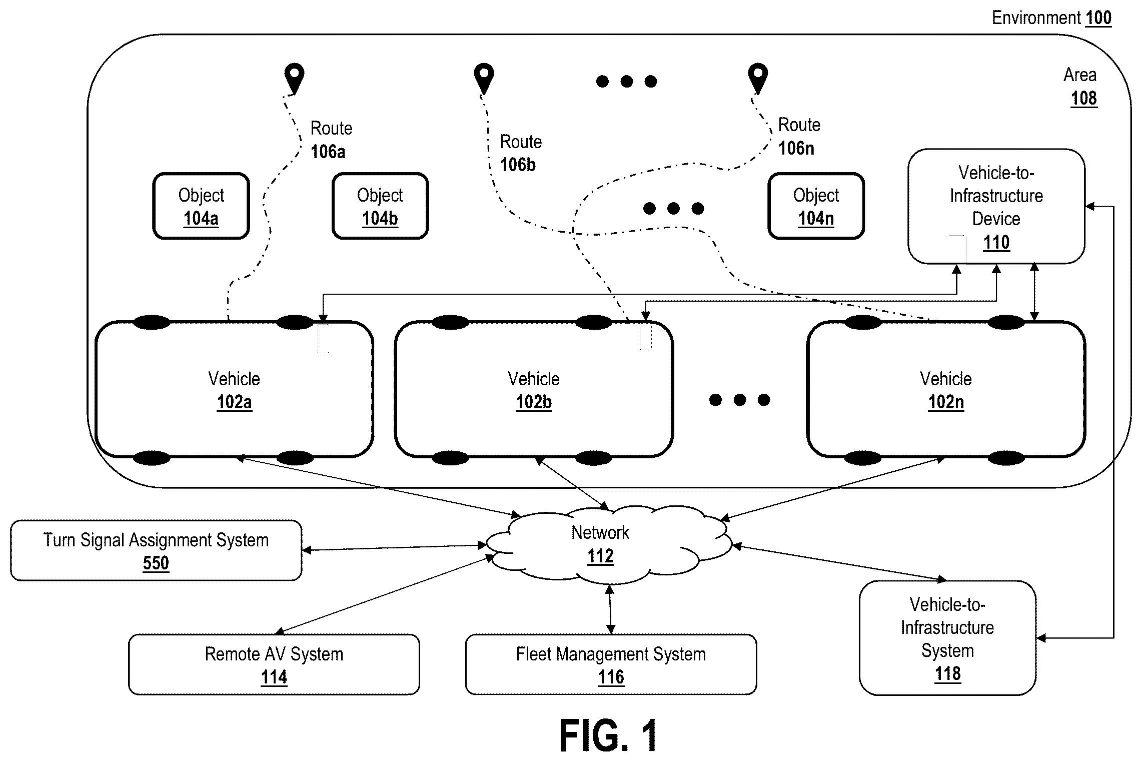 Patent US12377776 — Turn signal assignment for complex maneuvers — Figure 1