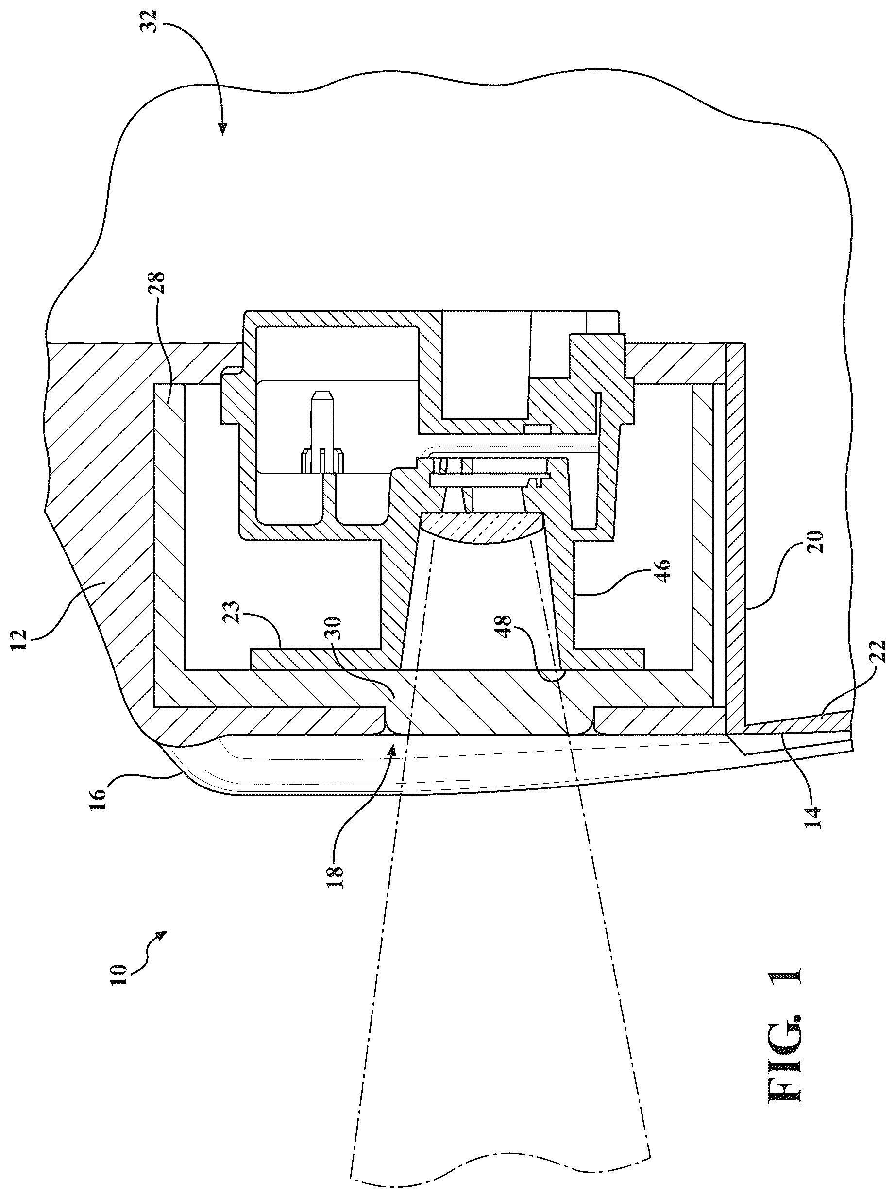 Patent US12377781 — Integrated in-surface lens assembly — Figure 1