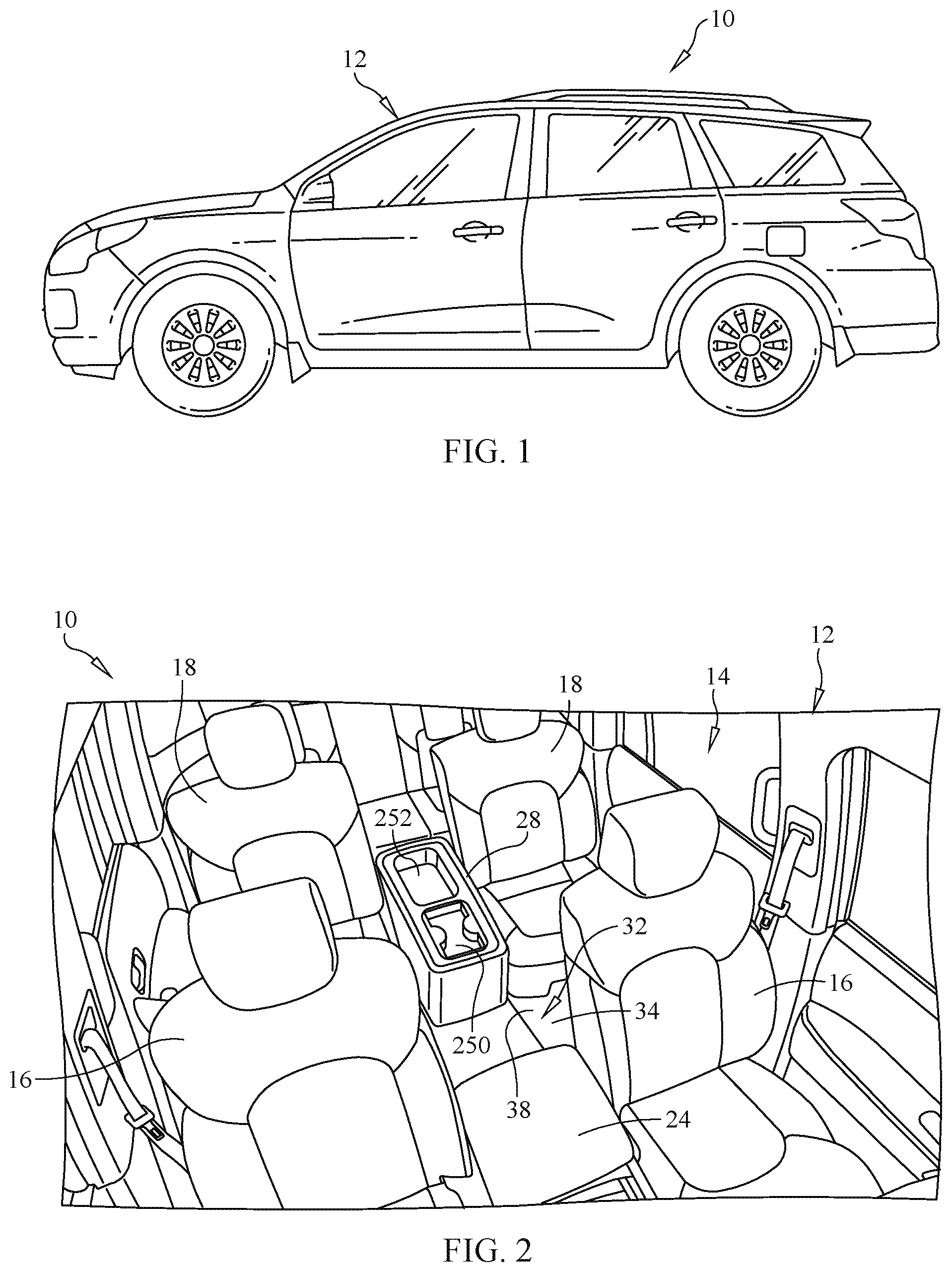 Patent US12377786 — Center console assembly — Figure 1