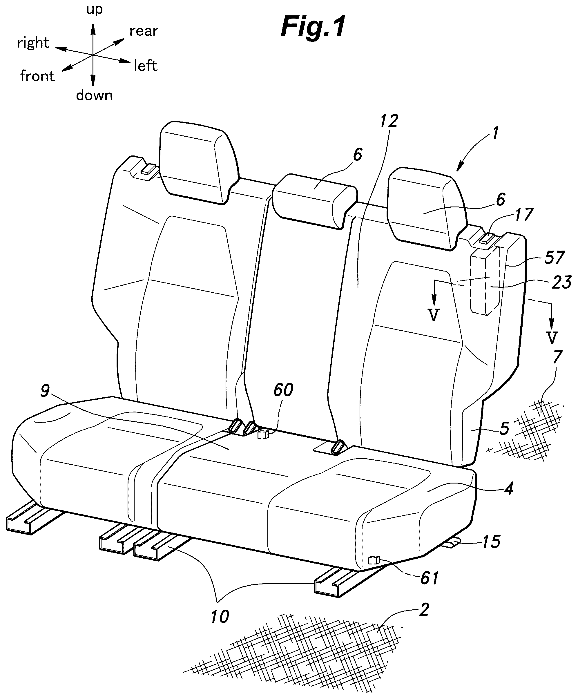 Patent US12377809 — Vehicle seat — Figure 1