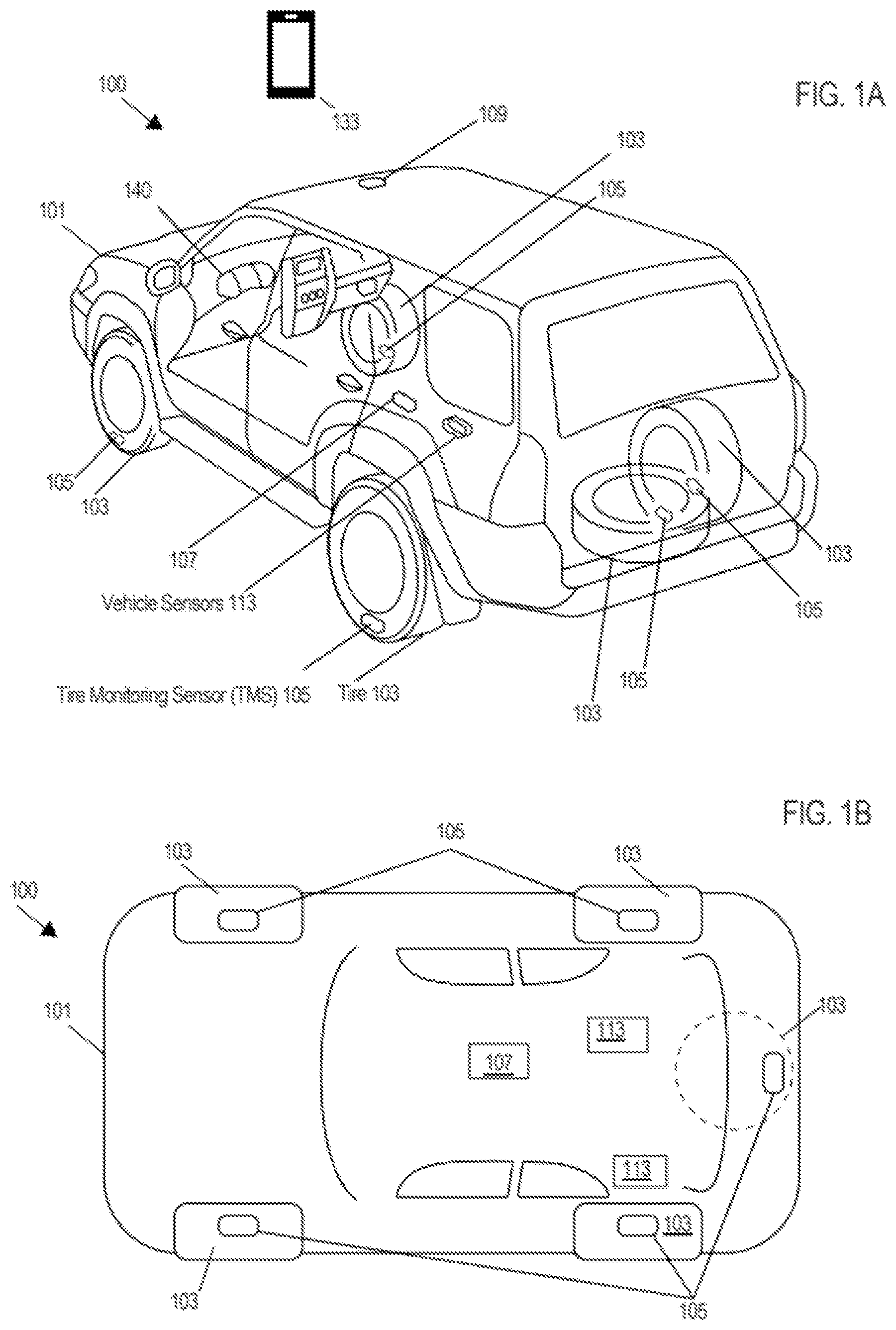 Patent US12377812 — Wheel theft detection and notification using a tire pressure monitoring system — Figure 1