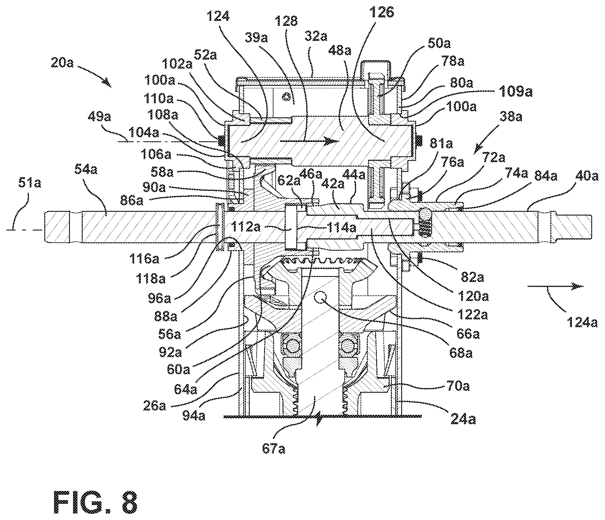 Patent US12377819 Figure 8 – Landing gear assembly