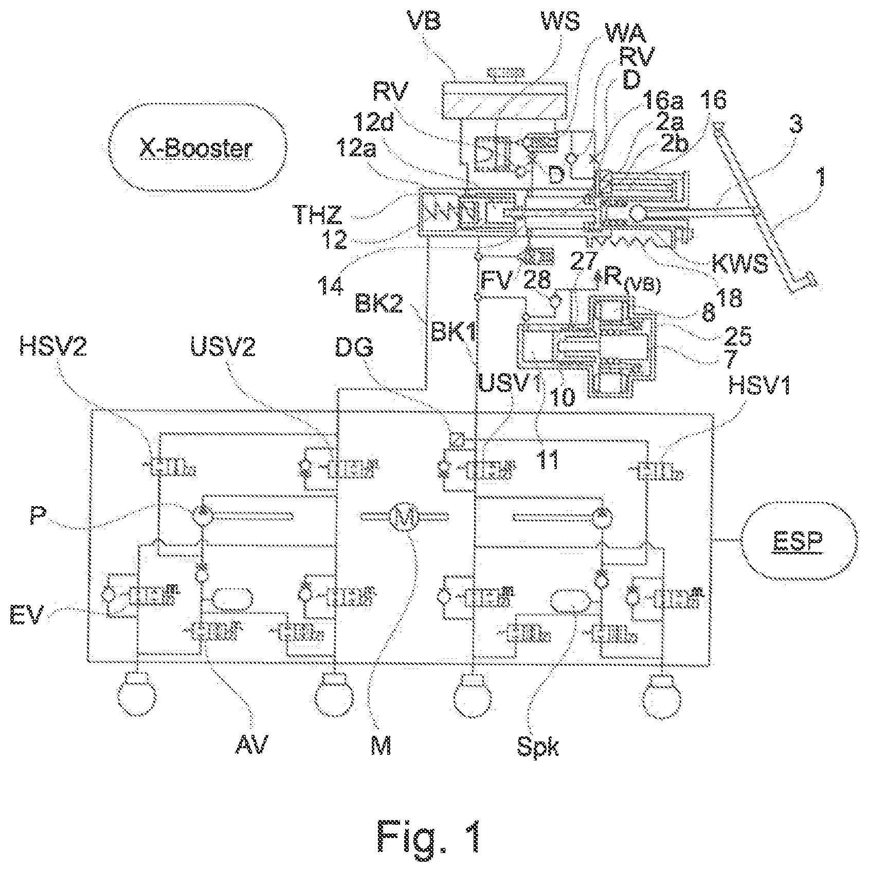 Patent US12377827 — Brake system — Figure 1