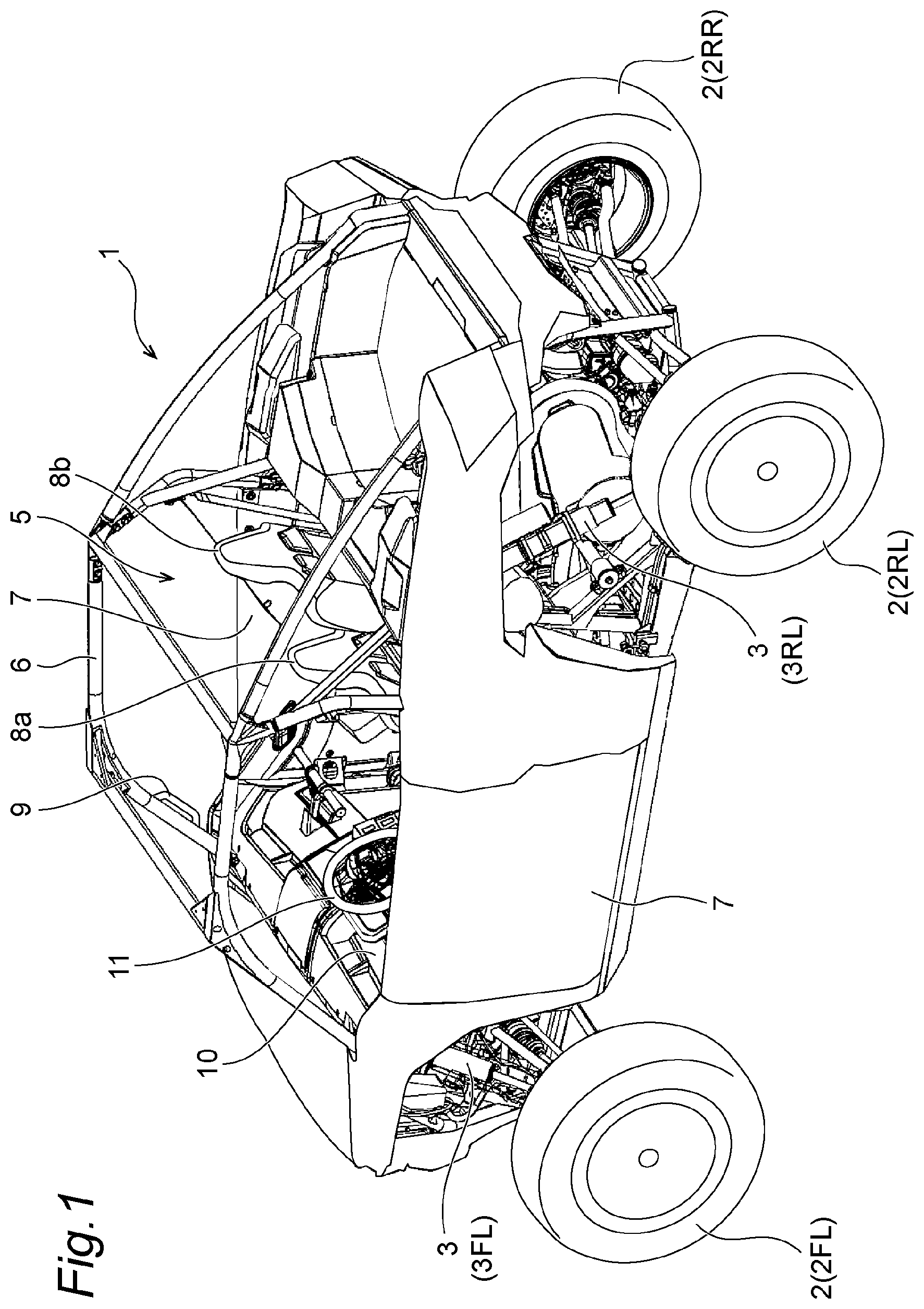 Patent US12377853 — Utility vehicle and method for controlling utility vehicle — Figure 1