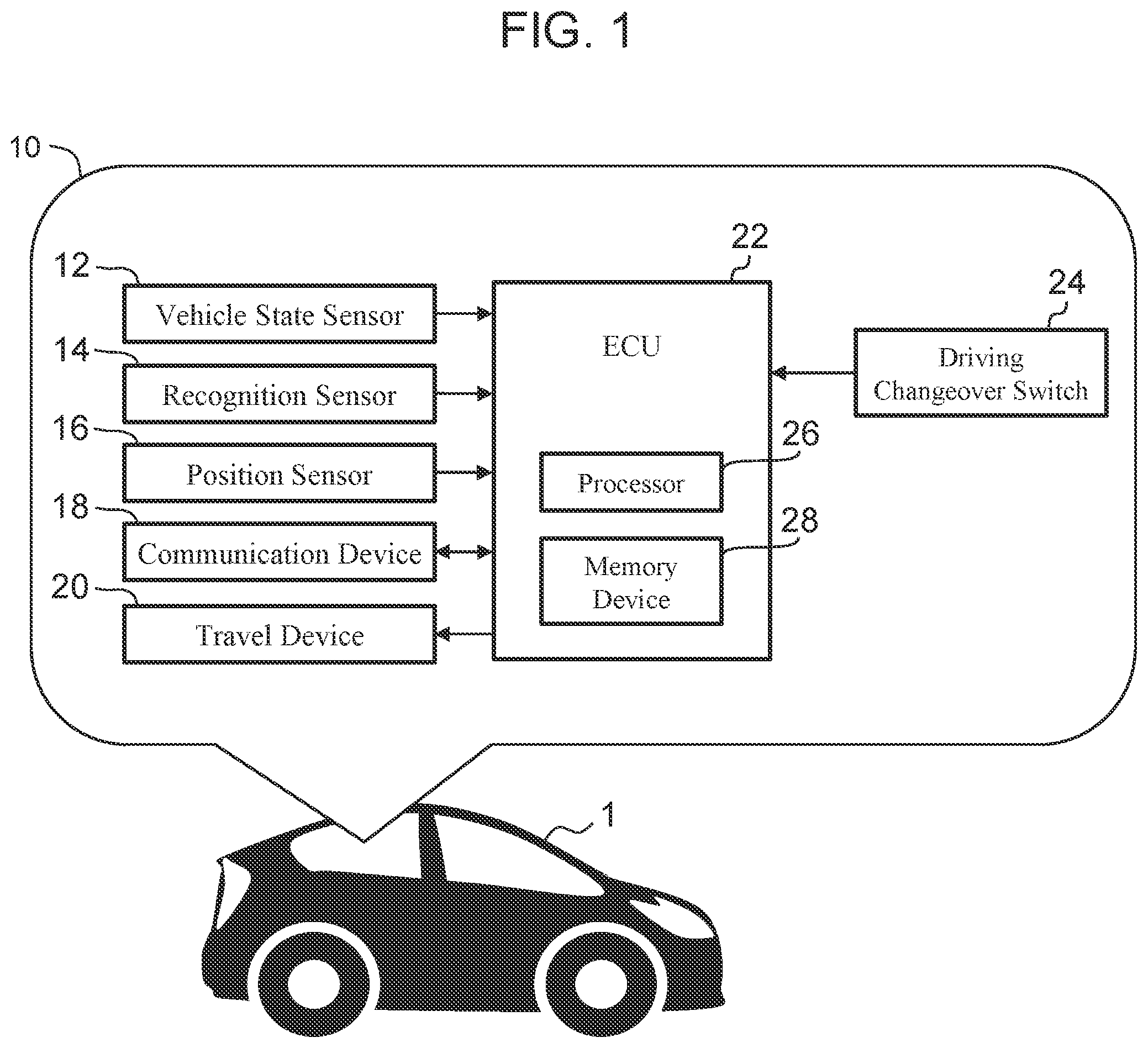 Patent US12377865 — Control device for vehicle — Figure 1