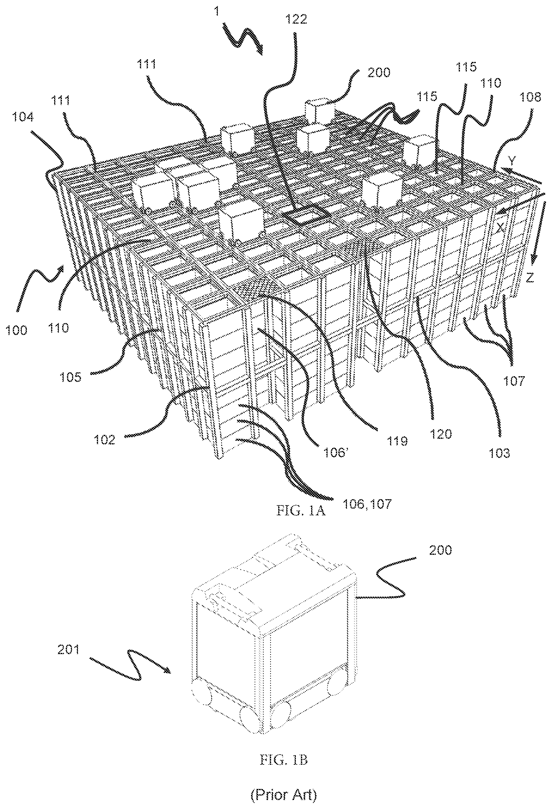 Patent US12377885 Figure 1 – Automated storage and retrieval system and a method of transporting storage containers between an automated storage and retrieval grid and a second location