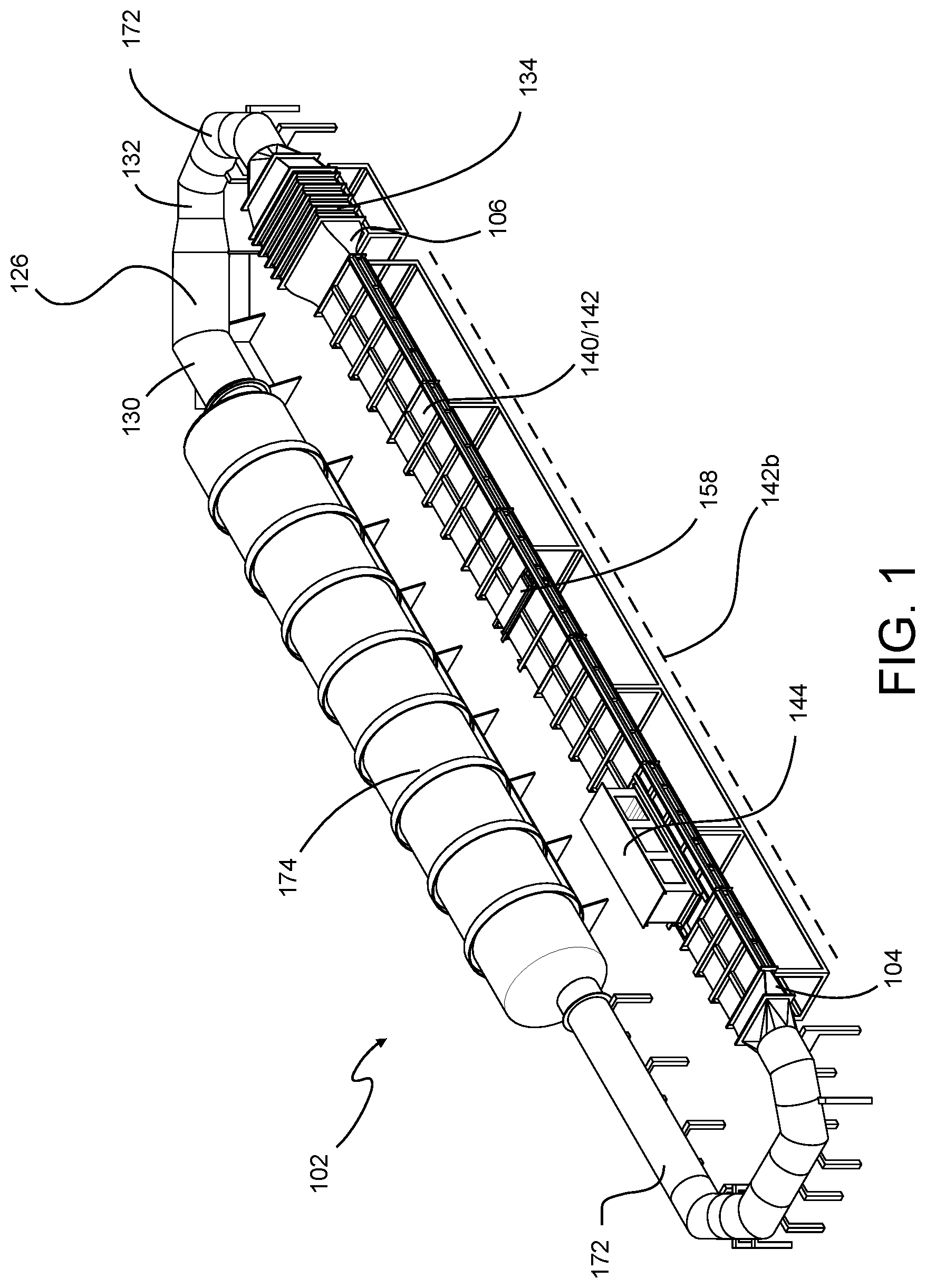 Patent US12377941 — System, process, and method for studying full-scale, multiphase, hydrodynamic flow representative of a ship's boundary layer — Figure 1
