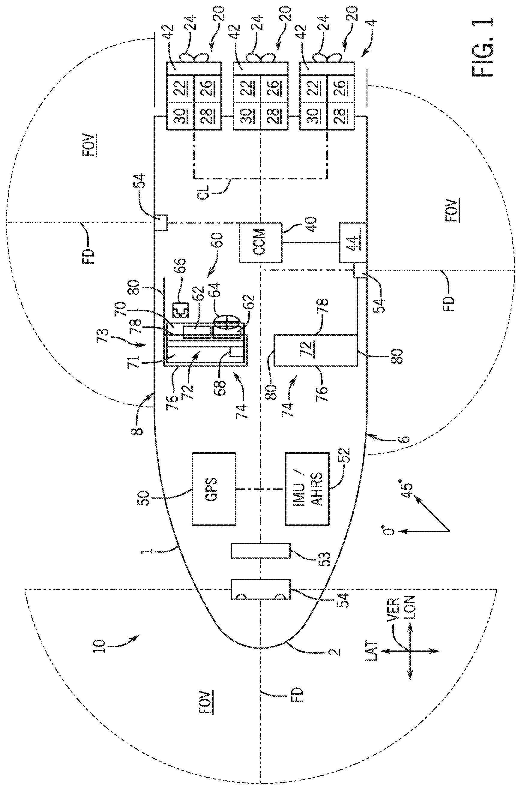 Patent US12377942 — Systems and methods for detecting waves and controlling a marine vessel based on the detected waves — Figure 1