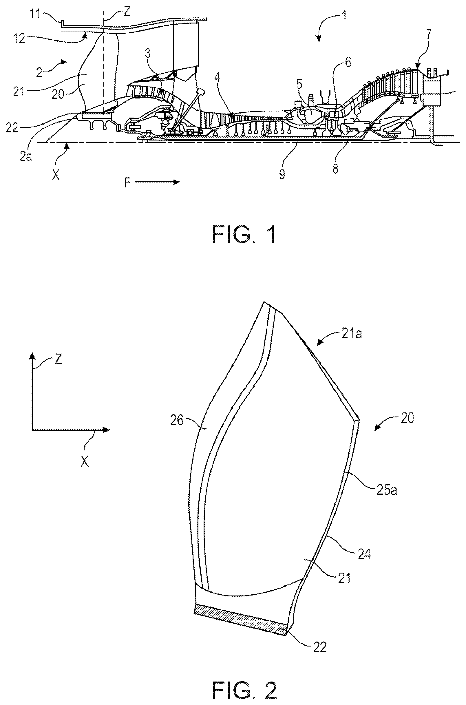 Patent US12377962 — Method for correcting the radial moment weight of a vane for an aircraft turbine engine — Figure 1