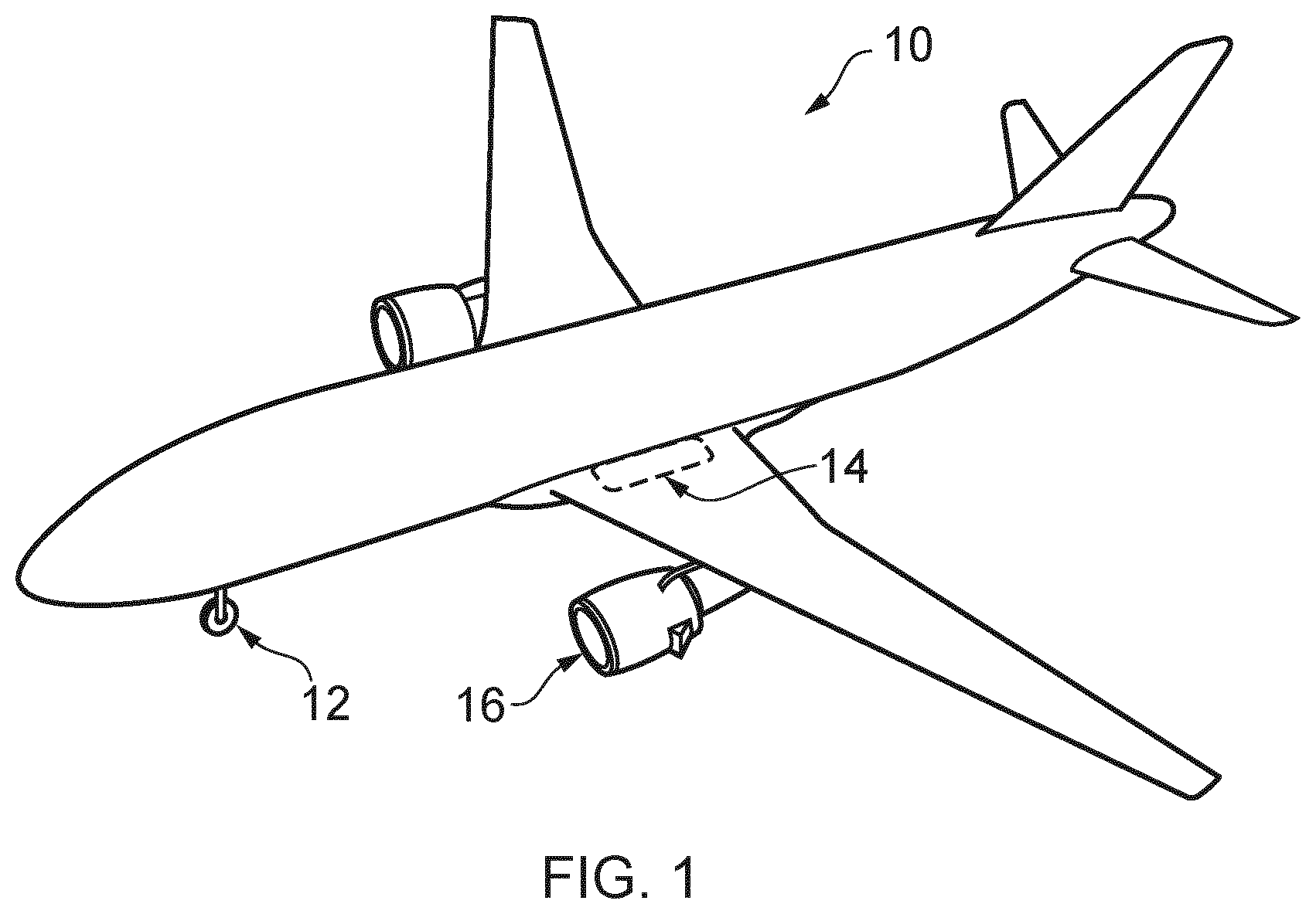 Patent US12377969 — Aircraft landing gear shock absorber strut with movable damping pin and flow restricting plate — Figure 1