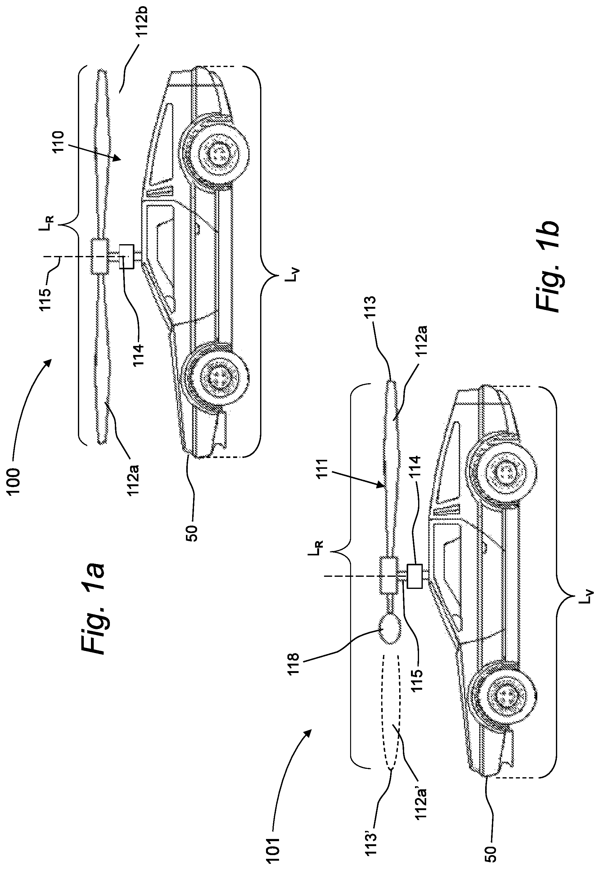 Patent US12377972 — Vehicle having multiple configurations including road configuration and flying configuration based upon rotor position — Figure 1