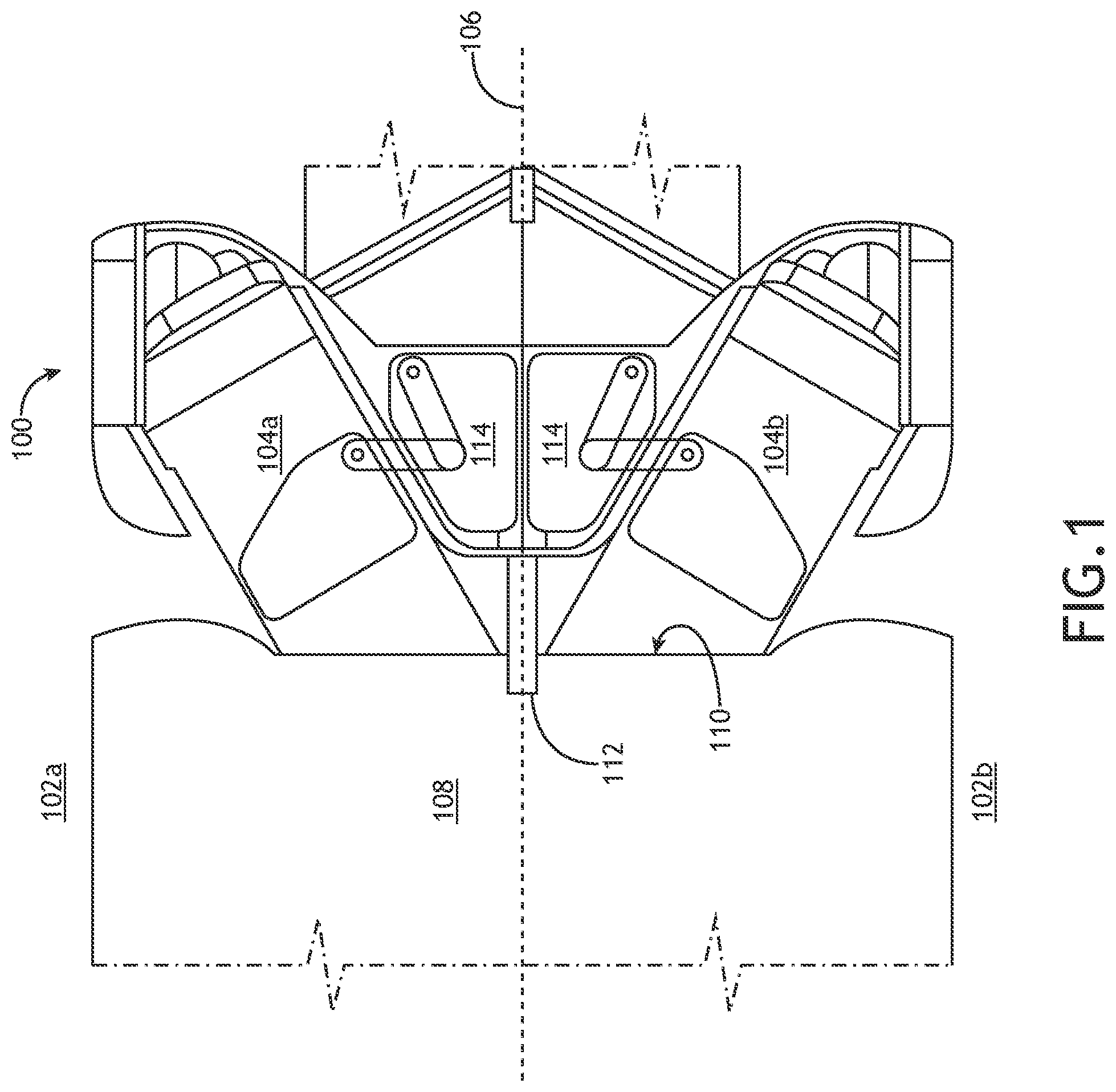 Patent US12377983 — Arrangements of lie flat seats with oblique front row — Figure 1