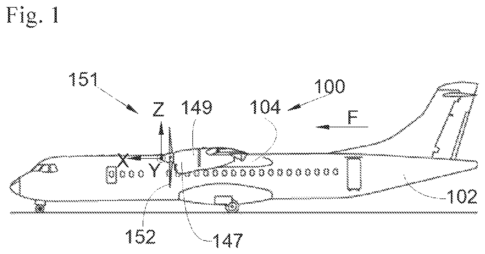 Patent US12377996 — Propeller propulsion system with T-shaped chassis — Figure 1
