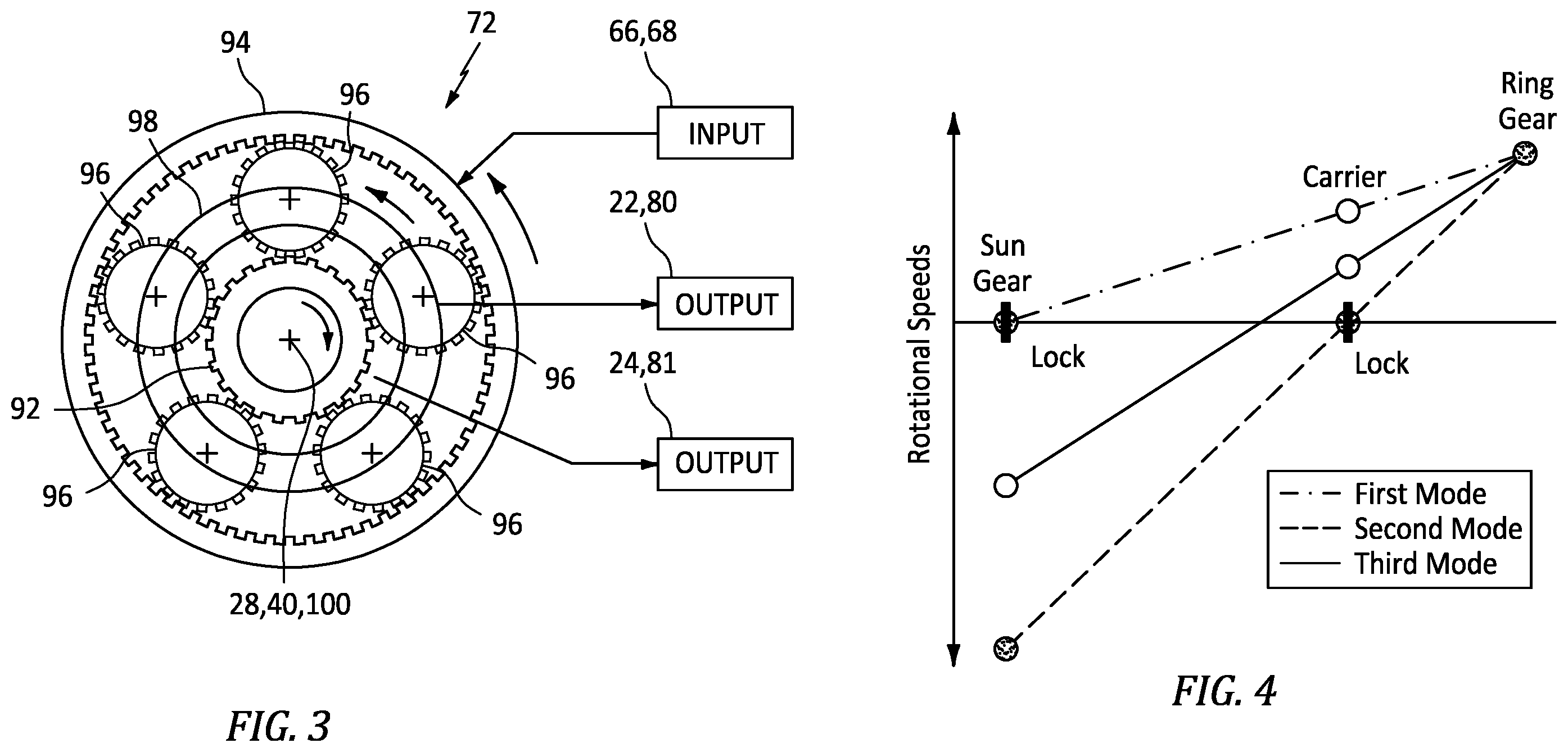 Patent US12378000 Figure 3 – Aircraft propulsion system geartrain