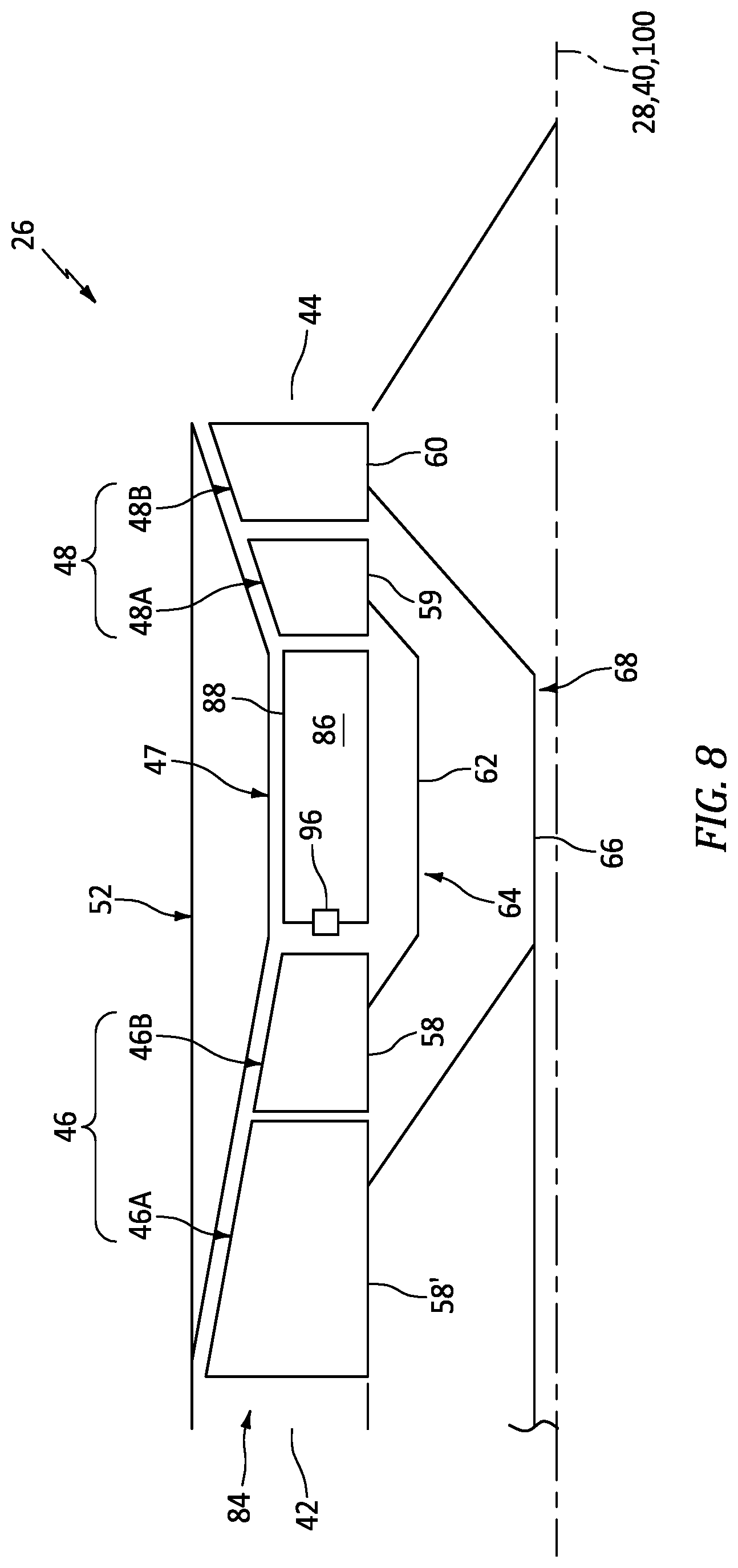Patent US12378000 Figure 7 – Aircraft propulsion system geartrain