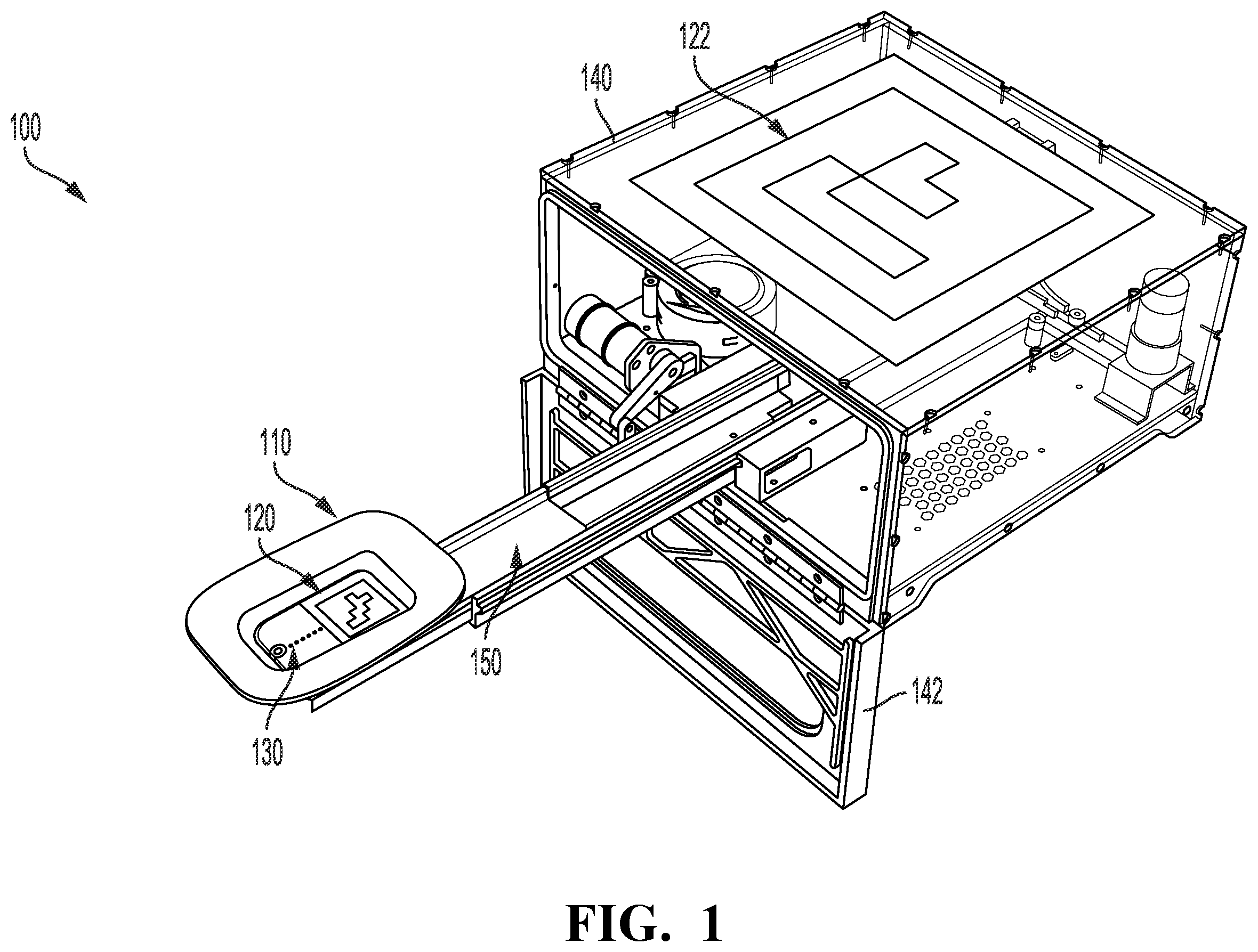 Patent US12378002 — Method of landing an unmanned aerial vehicle on a freestanding dock including a reconfigurable landing surface — Figure 1