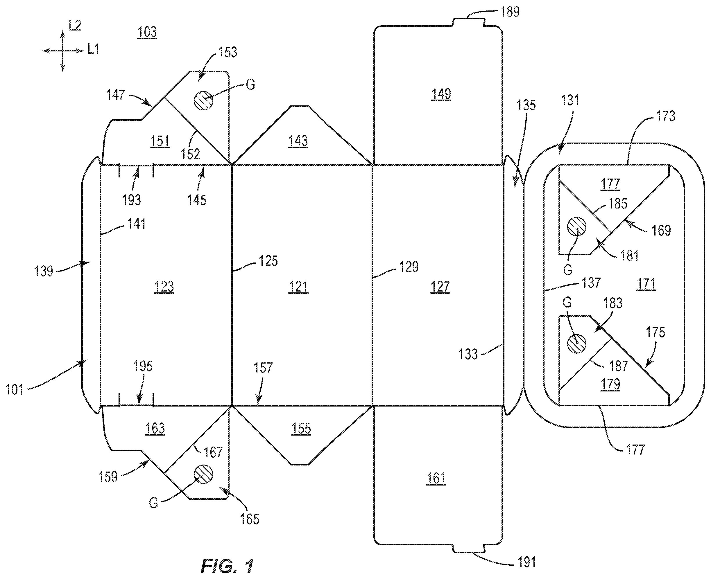 Patent US12378033 — Tray for food products — Figure 1