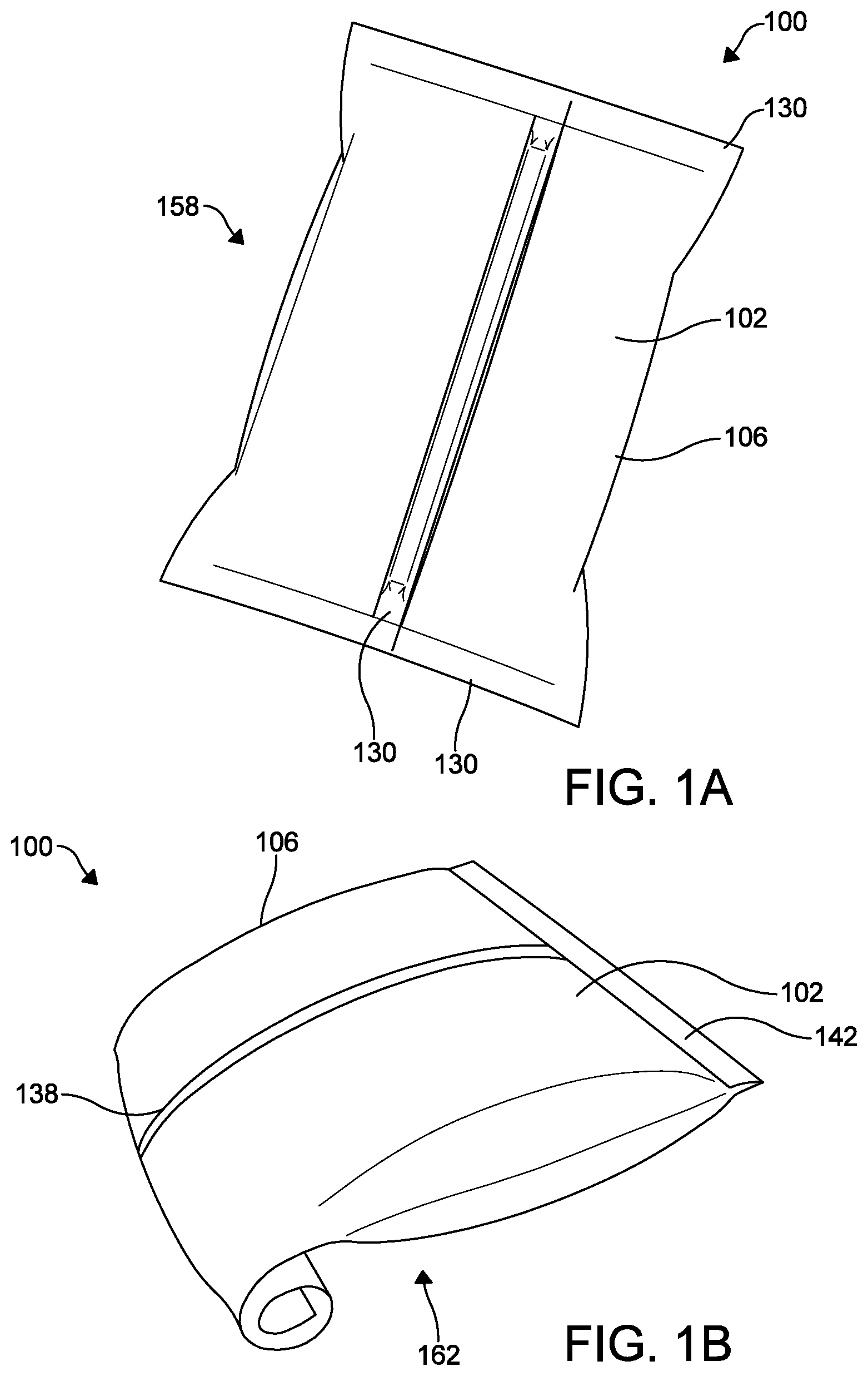 Patent US12378038 — Resealable bag with inelastic deformable polymer — Figure 1