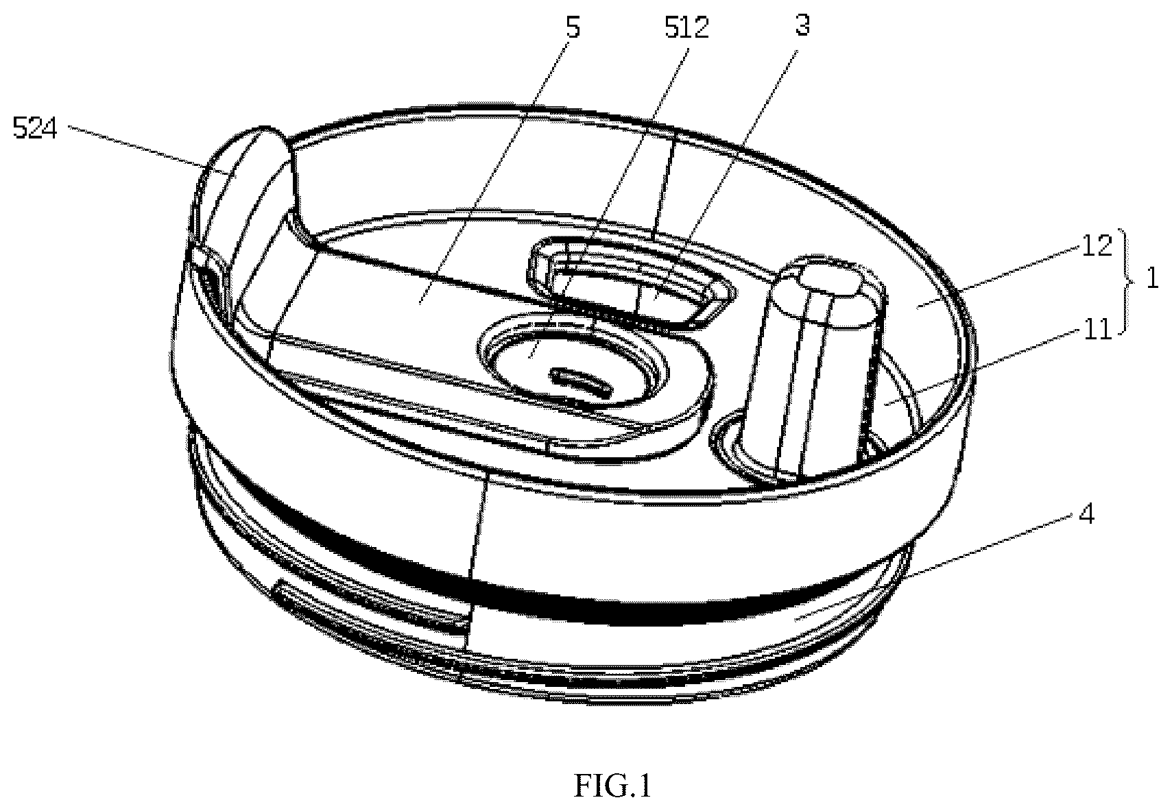 Patent US12378041 — Integrated leakproof cup cover for direct drinking and drinking with straw and cup having same — Figure 1