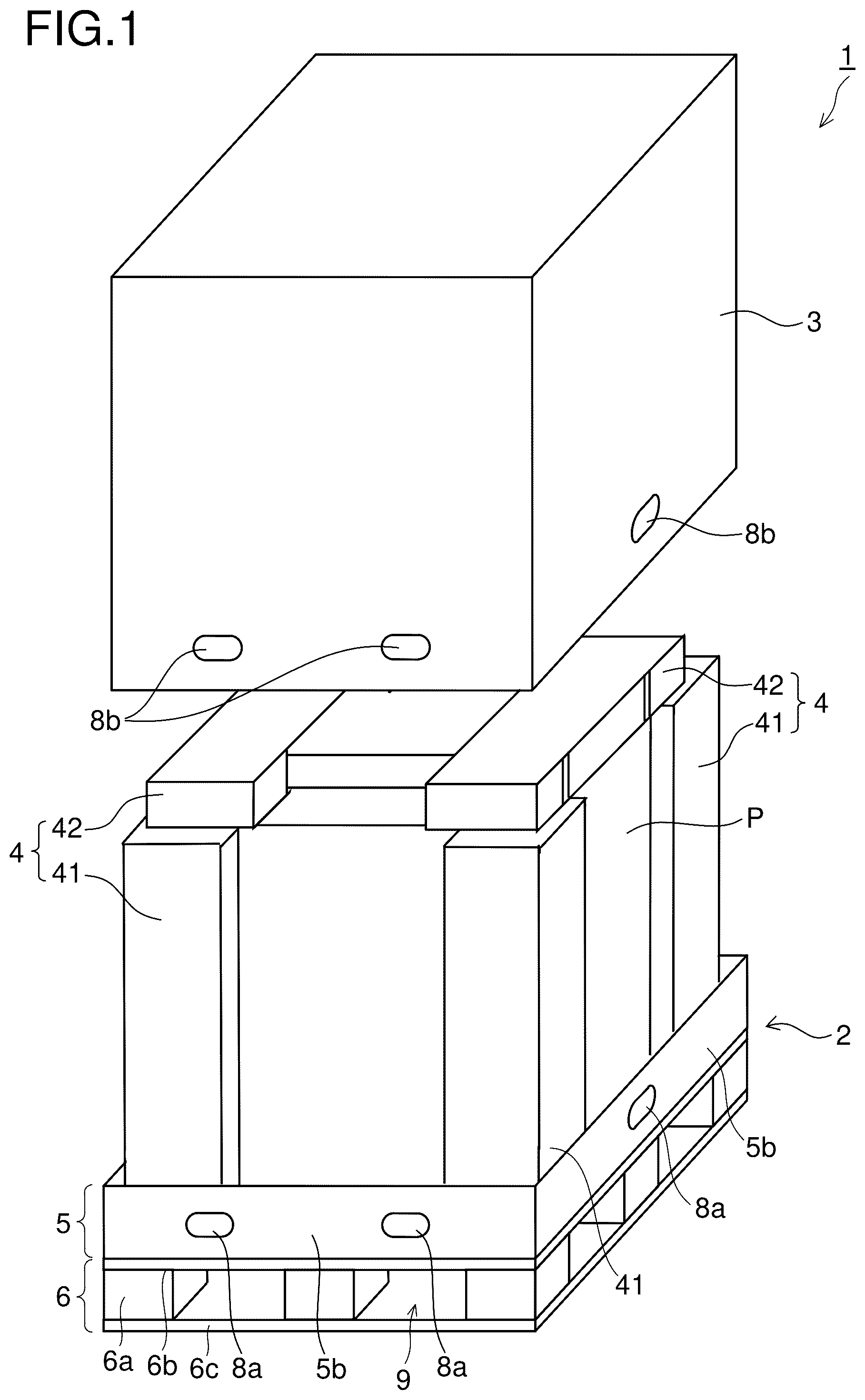 Patent US12378050 Figure 1 – Packing container