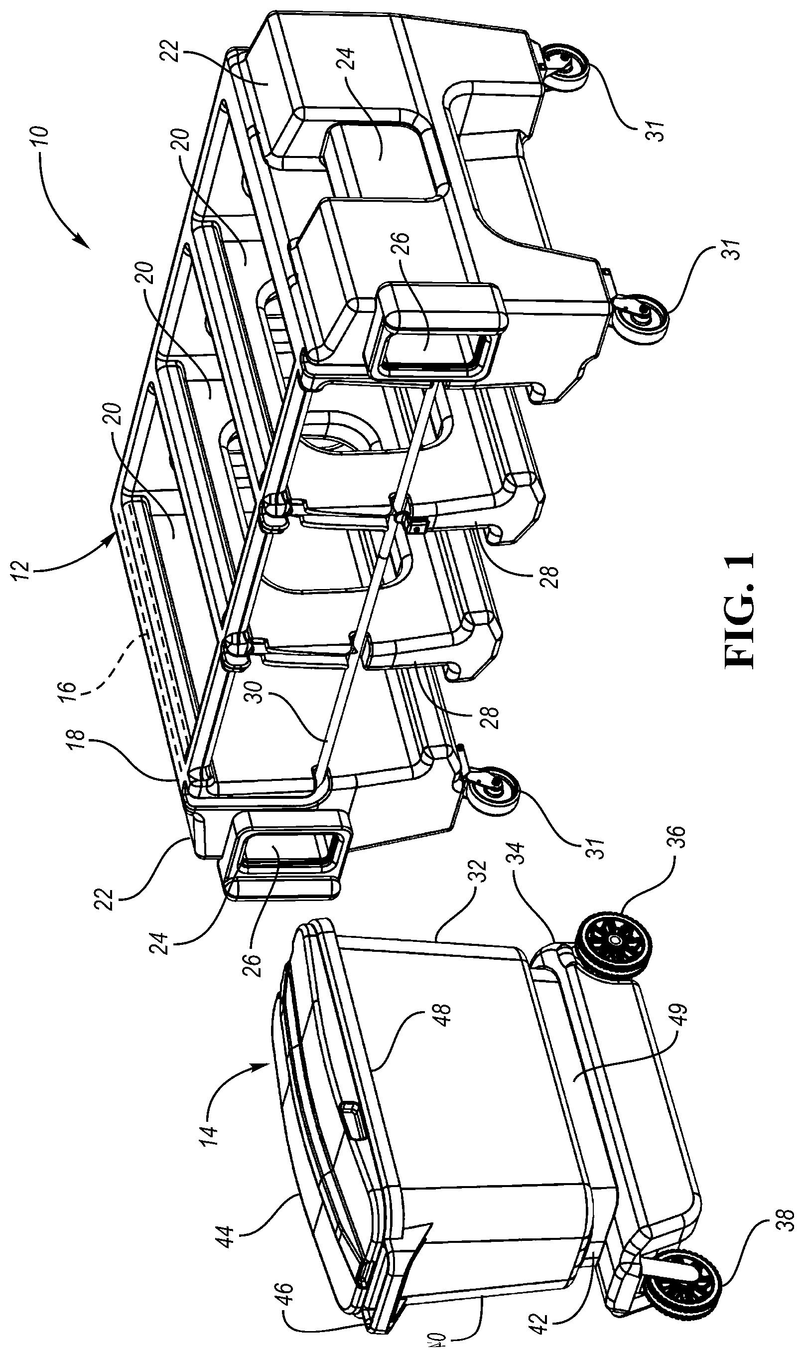 Patent US12378065 — Commercial container cartridge system — Figure 1