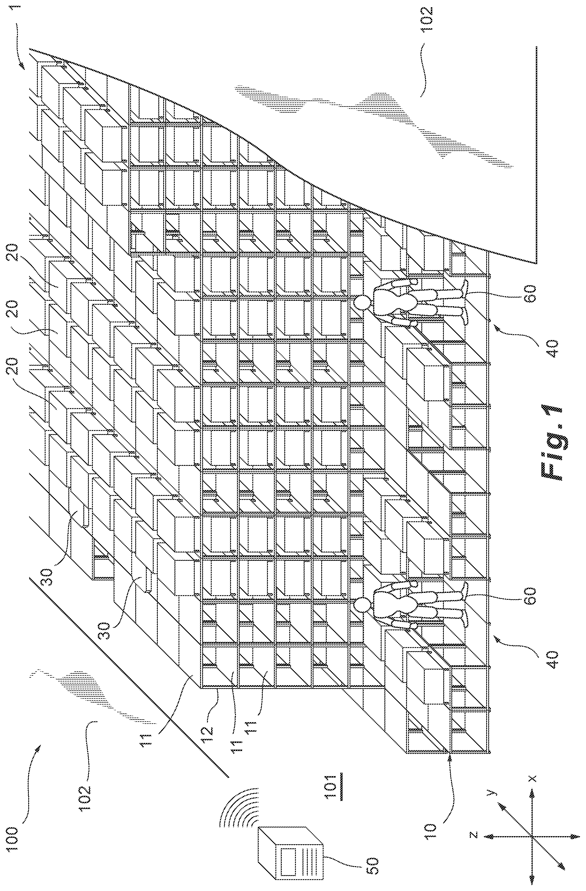 Patent US12378072 — Transportation robot control system for warehouse system and control method — Figure 1