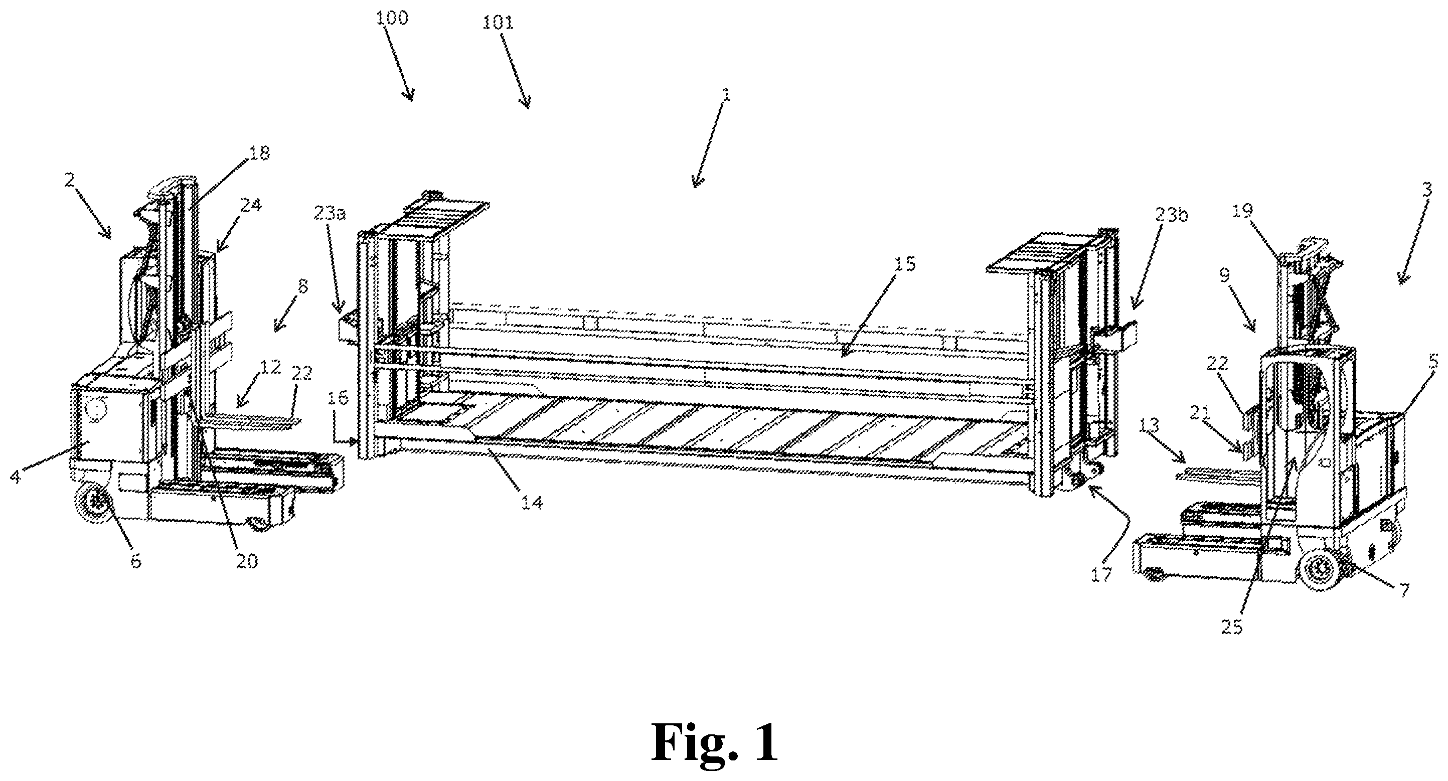 Patent US12378079 — Transport system for order-picking — Figure 1