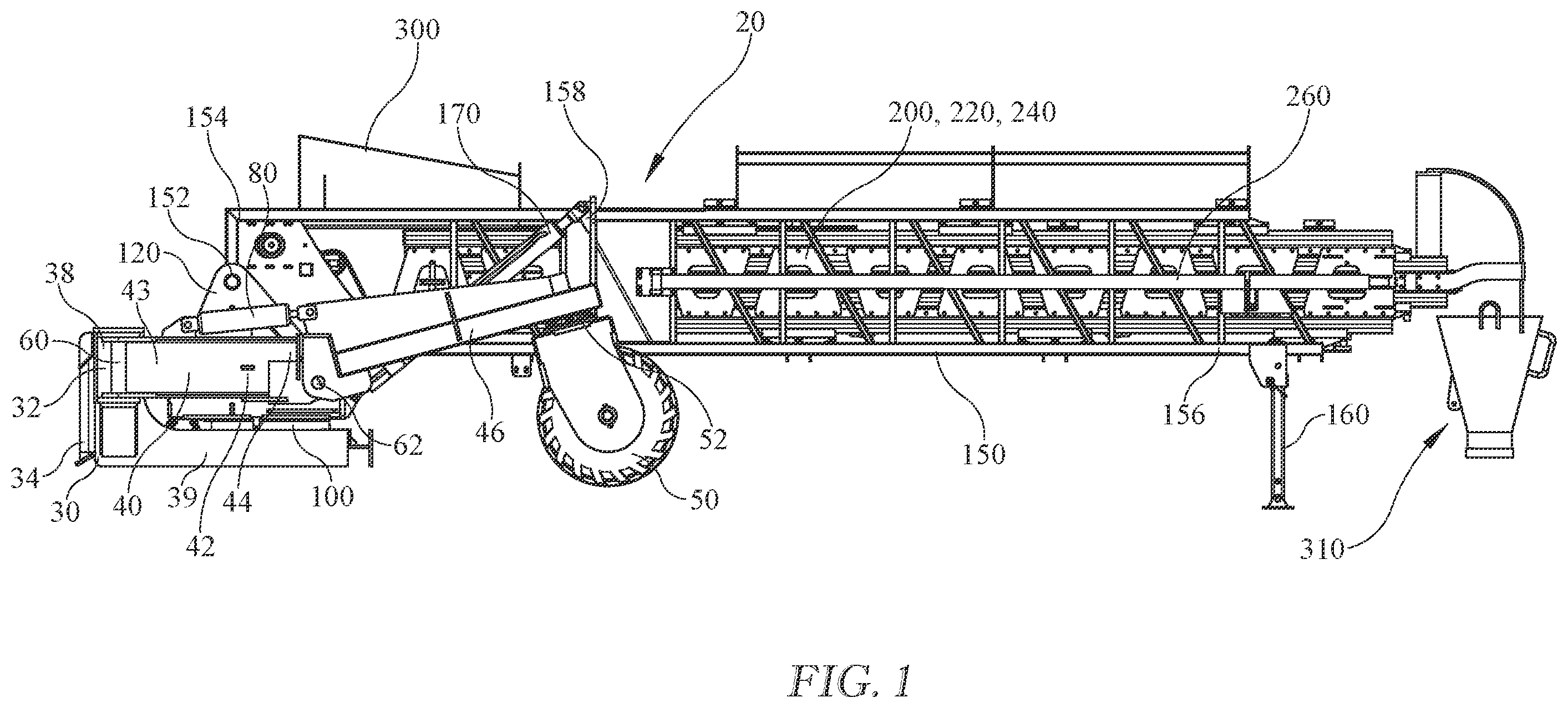 Patent US12378082 — Portable telescopic conveyor belt — Figure 1