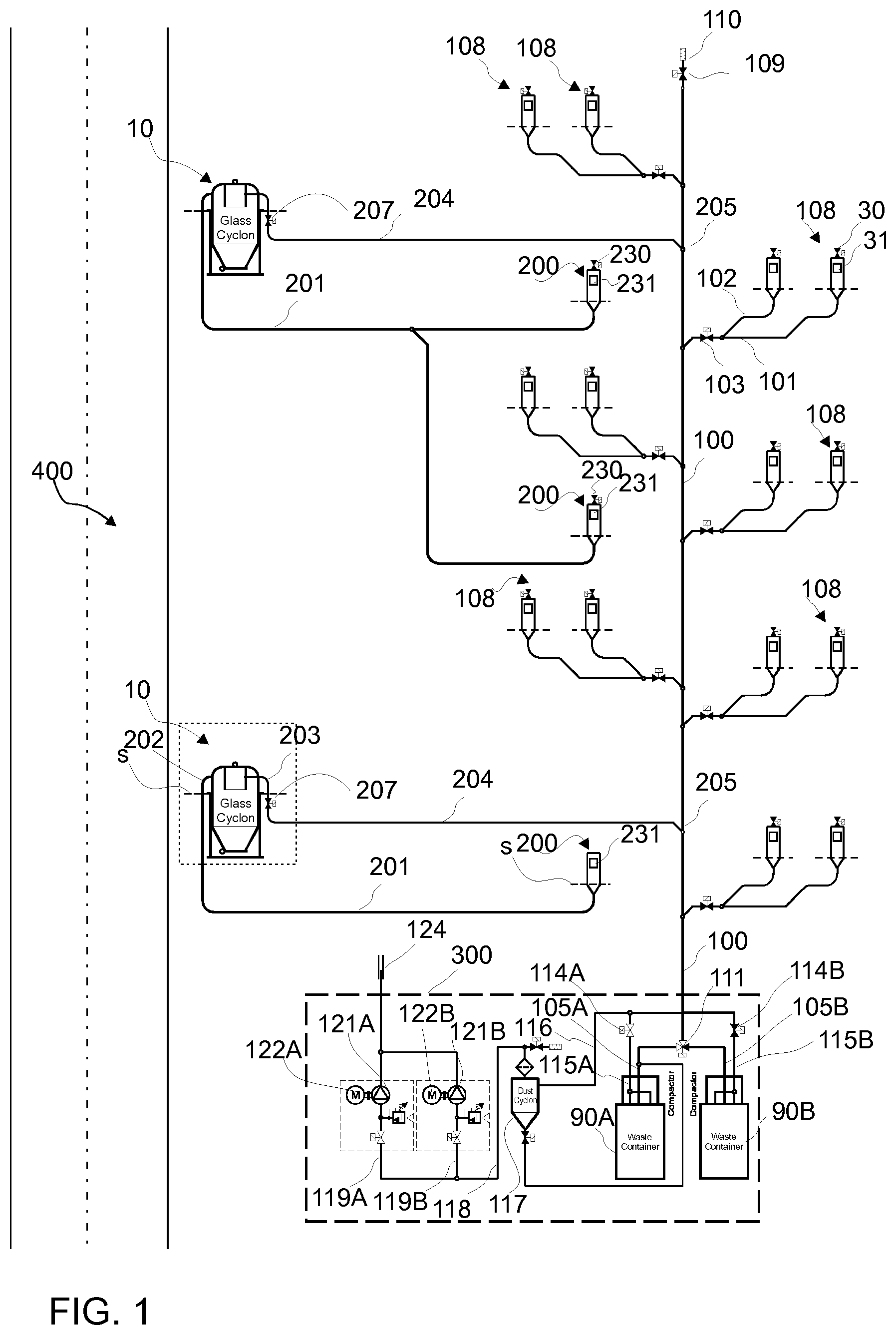 Patent US12378085 — Method for conveying material and material conveying arrangement — Figure 1