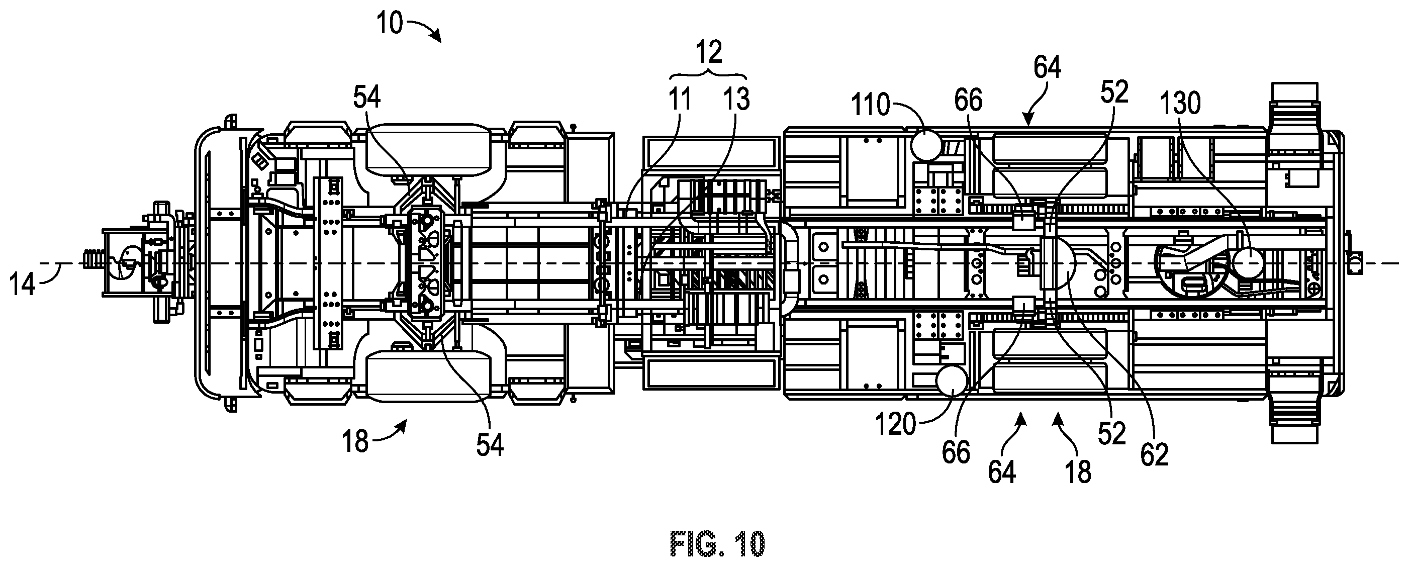 Patent US12378102 Figure 10 – Support structure for a ladder assembly of a fire apparatus