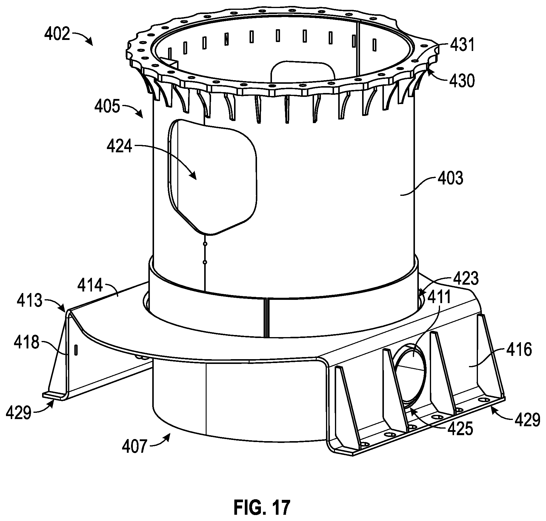 Patent US12378102 Figure 16 – Support structure for a ladder assembly of a fire apparatus