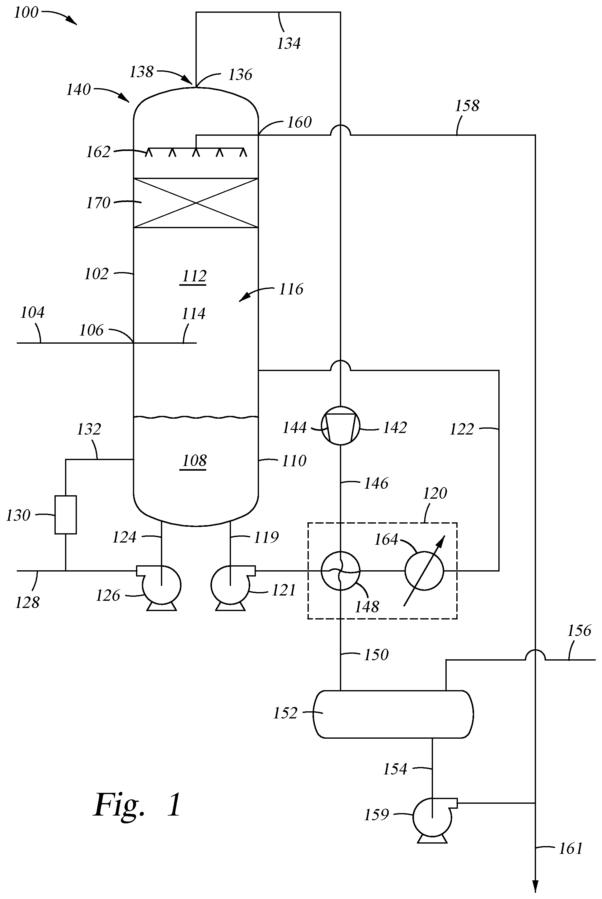 Patent US12378177 — Reducing energy consumption in MEG reclamation — Figure 1