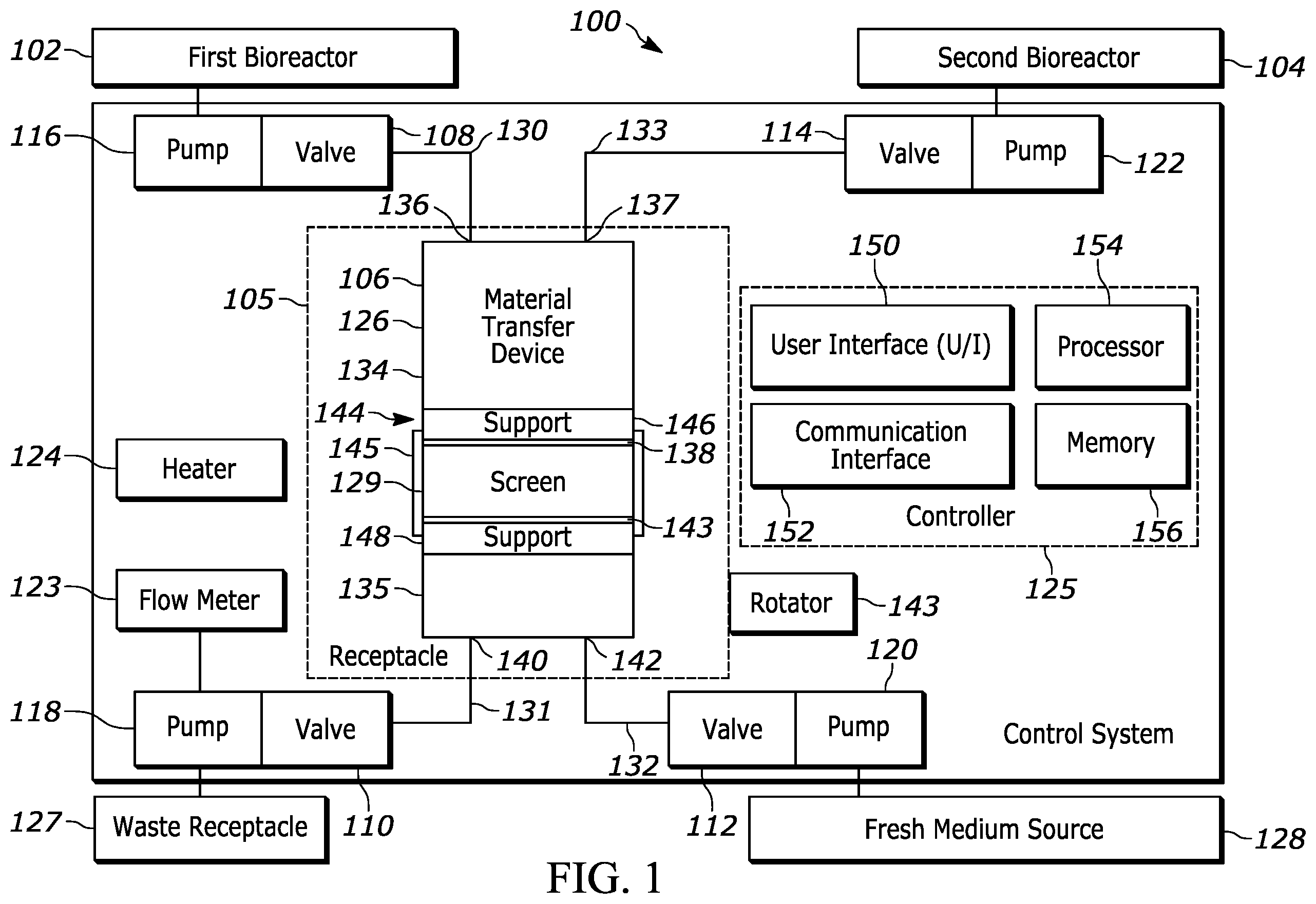 Patent US12378514 — Material transfer devices and related systems and methods — Figure 1