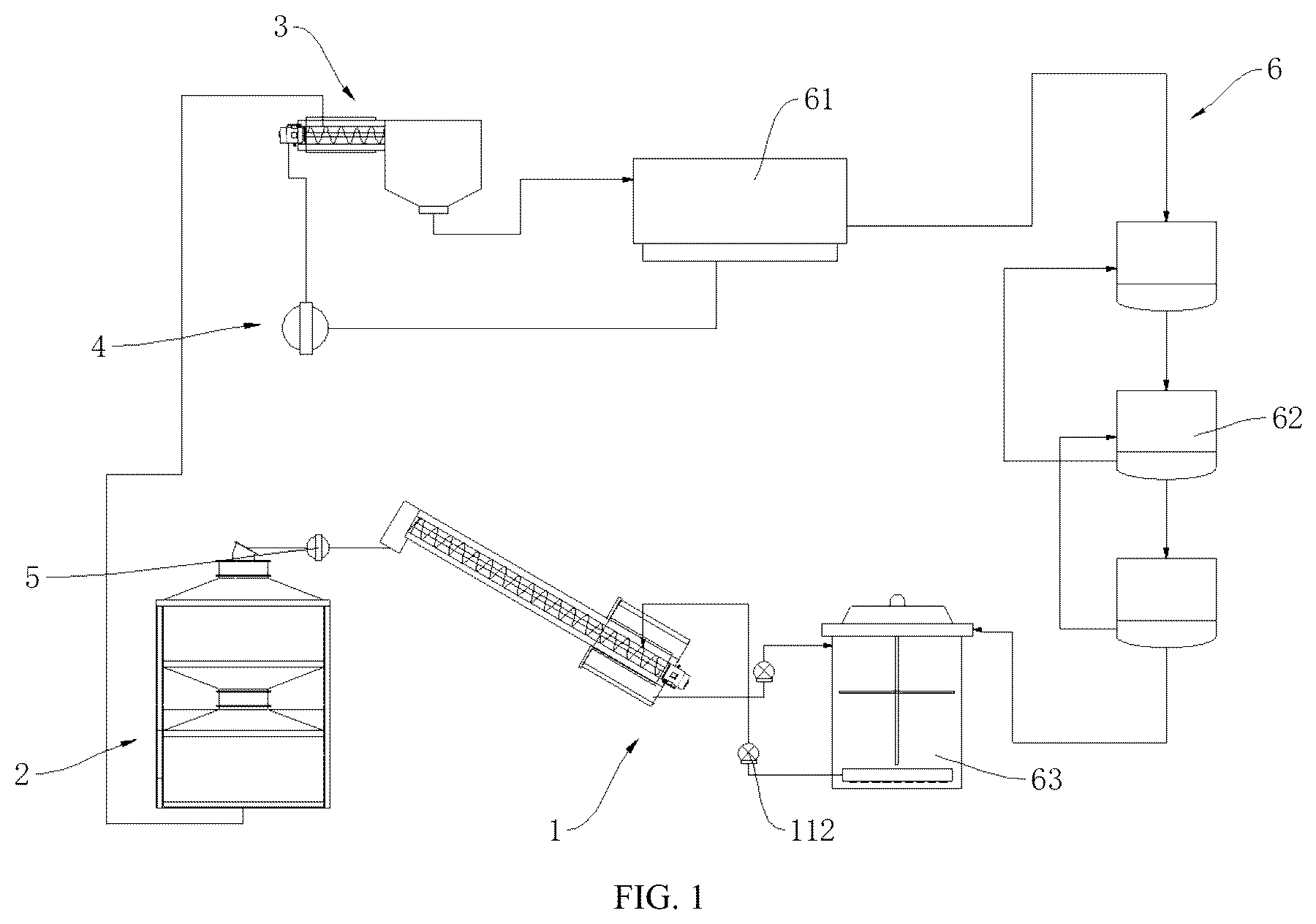 Patent US12378637 — Treatment system for the slag phase after removing iron-aluminum-chromium from leaching solution of laterite nickel ore — Figure 1