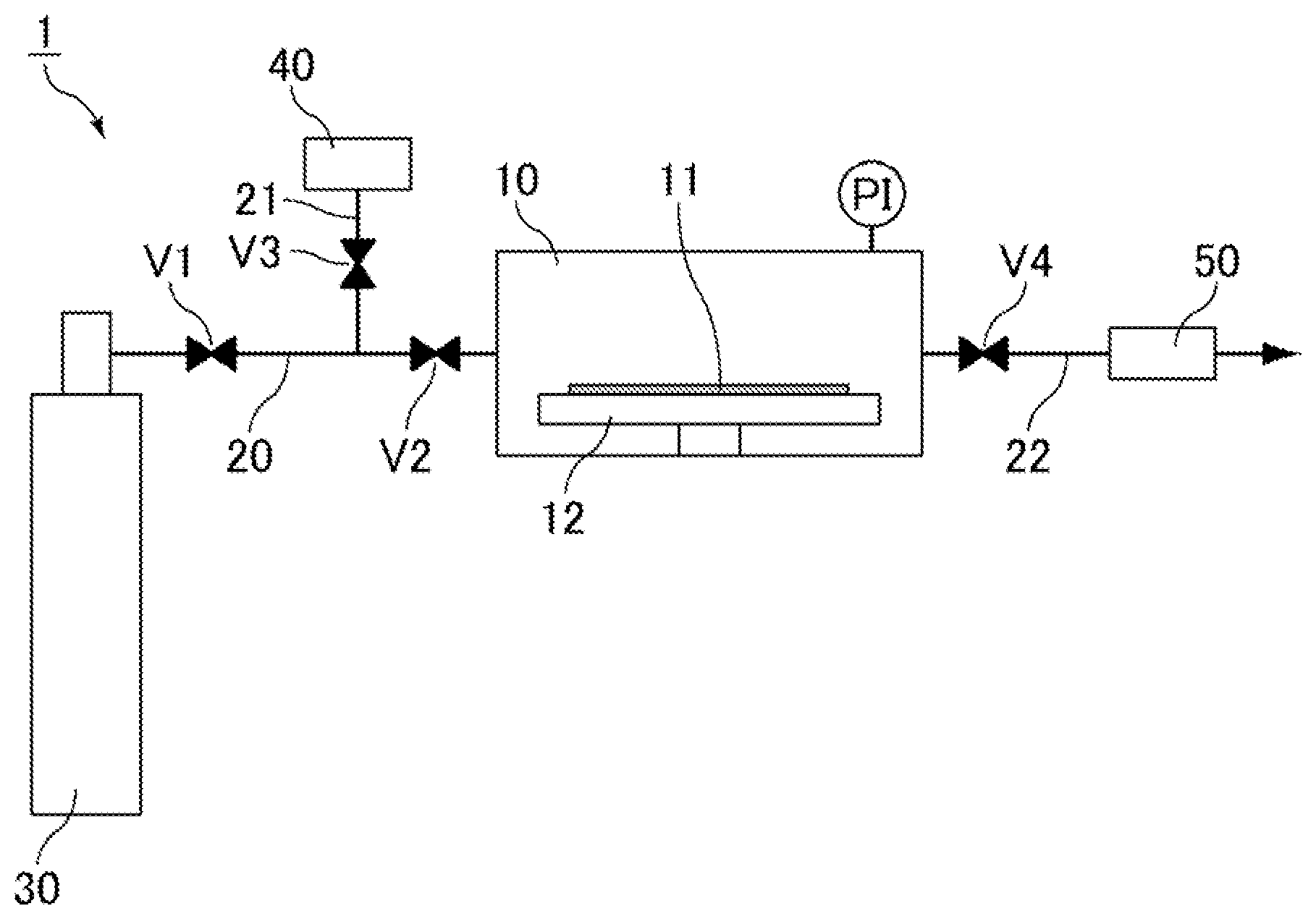 Patent US12378659 — Metal material, method of producing metal material, method of passivating semiconductor processing apparatus, method of manufacturing semiconductor device, and method of manufacturing filled container — Figure 1
