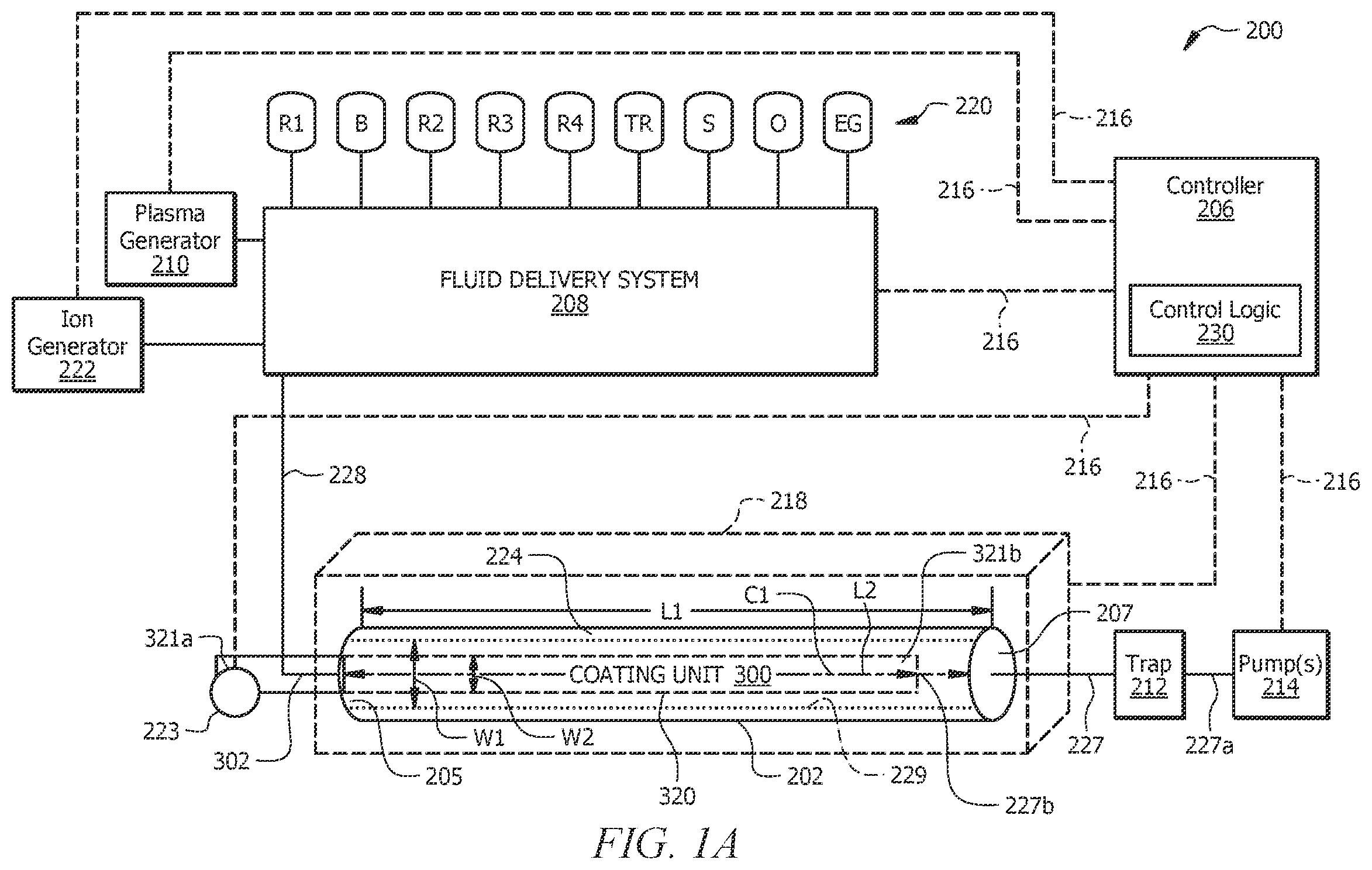 Patent US12378663 — Depositing coatings on and within a housing, apparatus, or tool using a coating system positioned therein — Figure 1