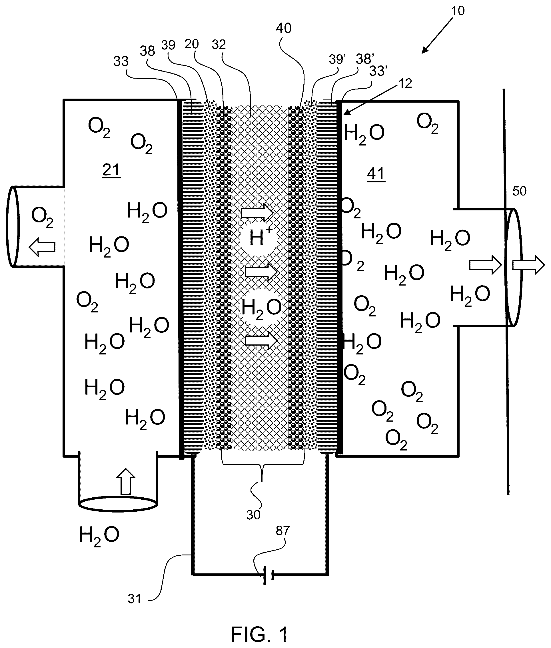 Patent US12378682 — Electrolysis cell assembly utilizing an anion exchange membrane — Figure 1