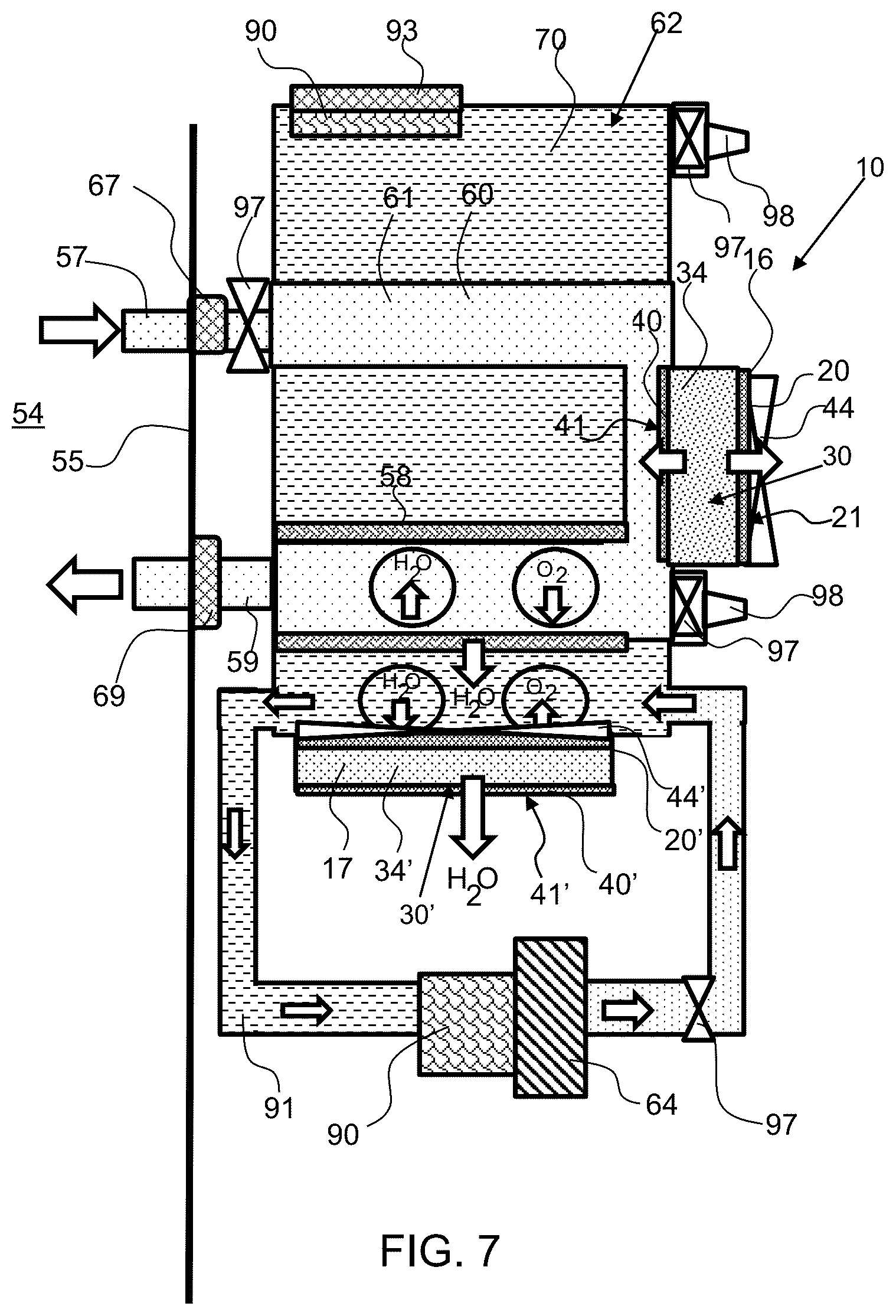 Patent US12378682 Figure 7 – Electrolysis cell assembly utilizing an anion exchange membrane