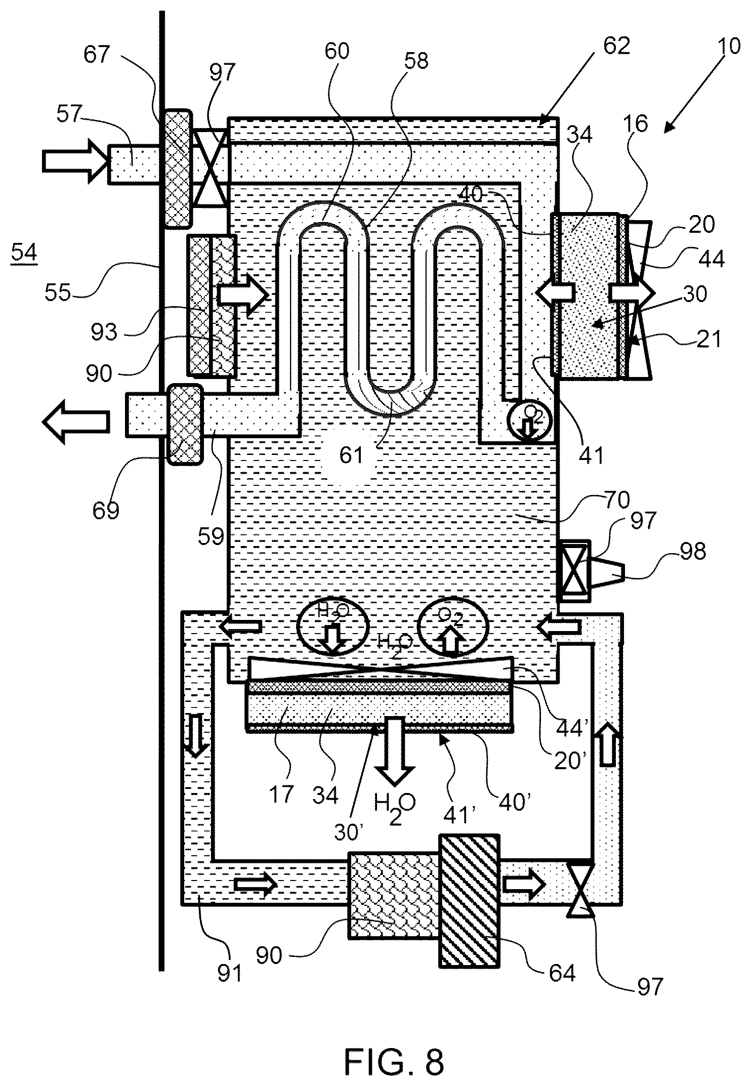 Patent US12378682 Figure 8 – Electrolysis cell assembly utilizing an anion exchange membrane