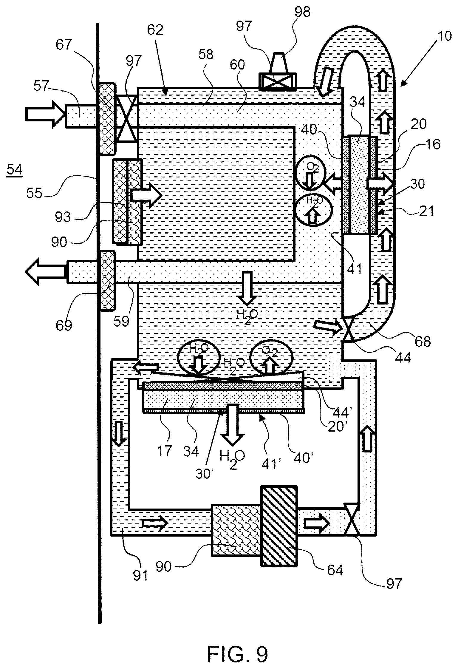 Patent US12378682 Figure 9 – Electrolysis cell assembly utilizing an anion exchange membrane