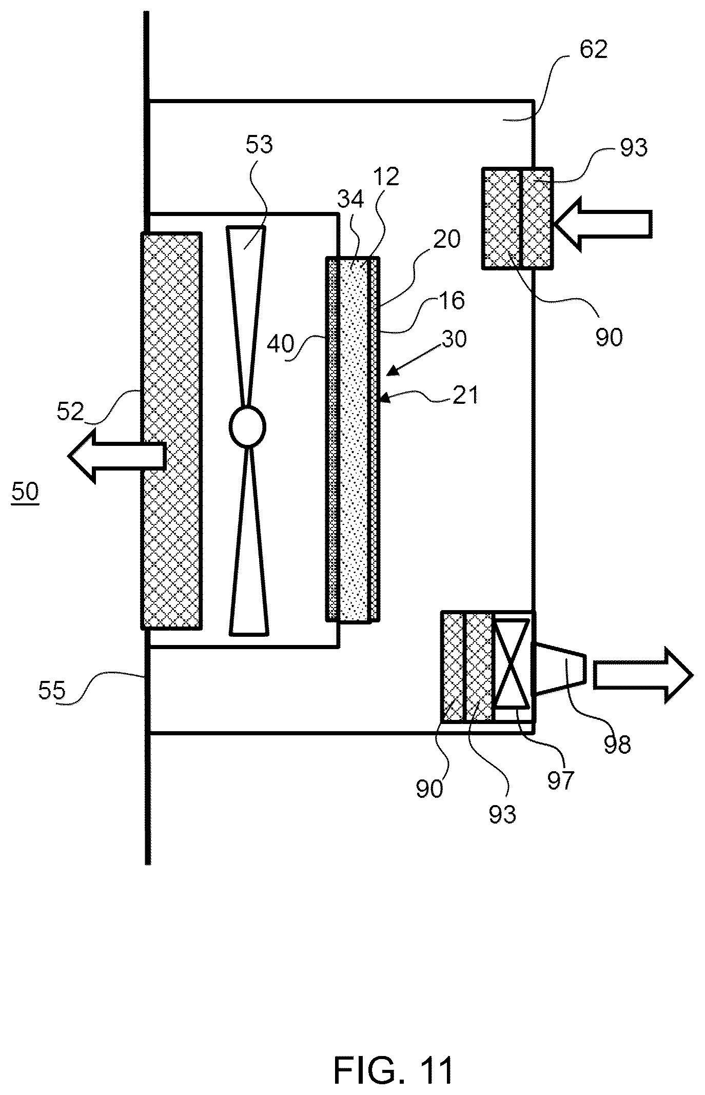Patent US12378682 Figure 11 – Electrolysis cell assembly utilizing an anion exchange membrane